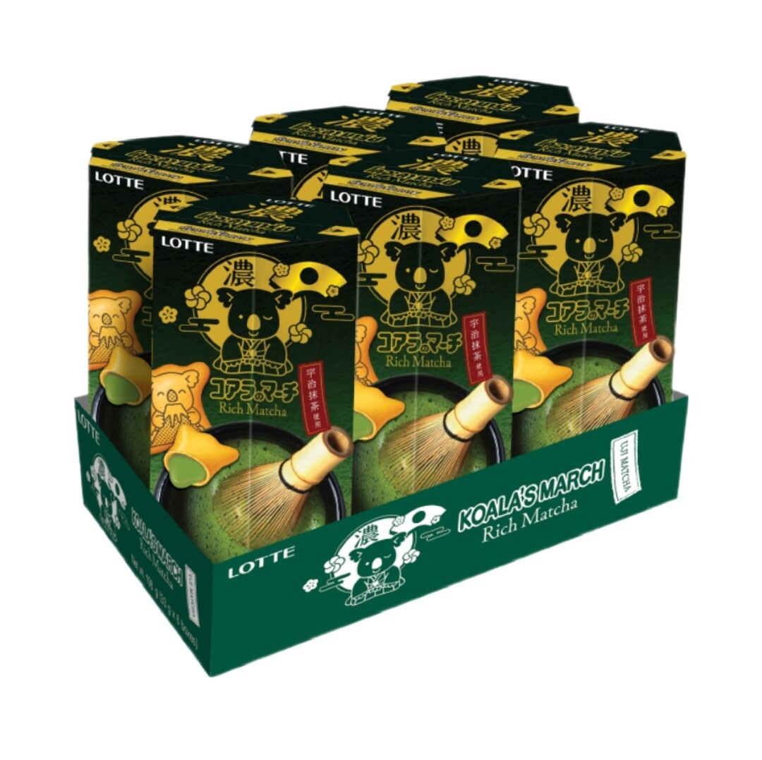 6x 33 g Lotte Koala’s March RICH MATCHA Biscuits Cookie Snack