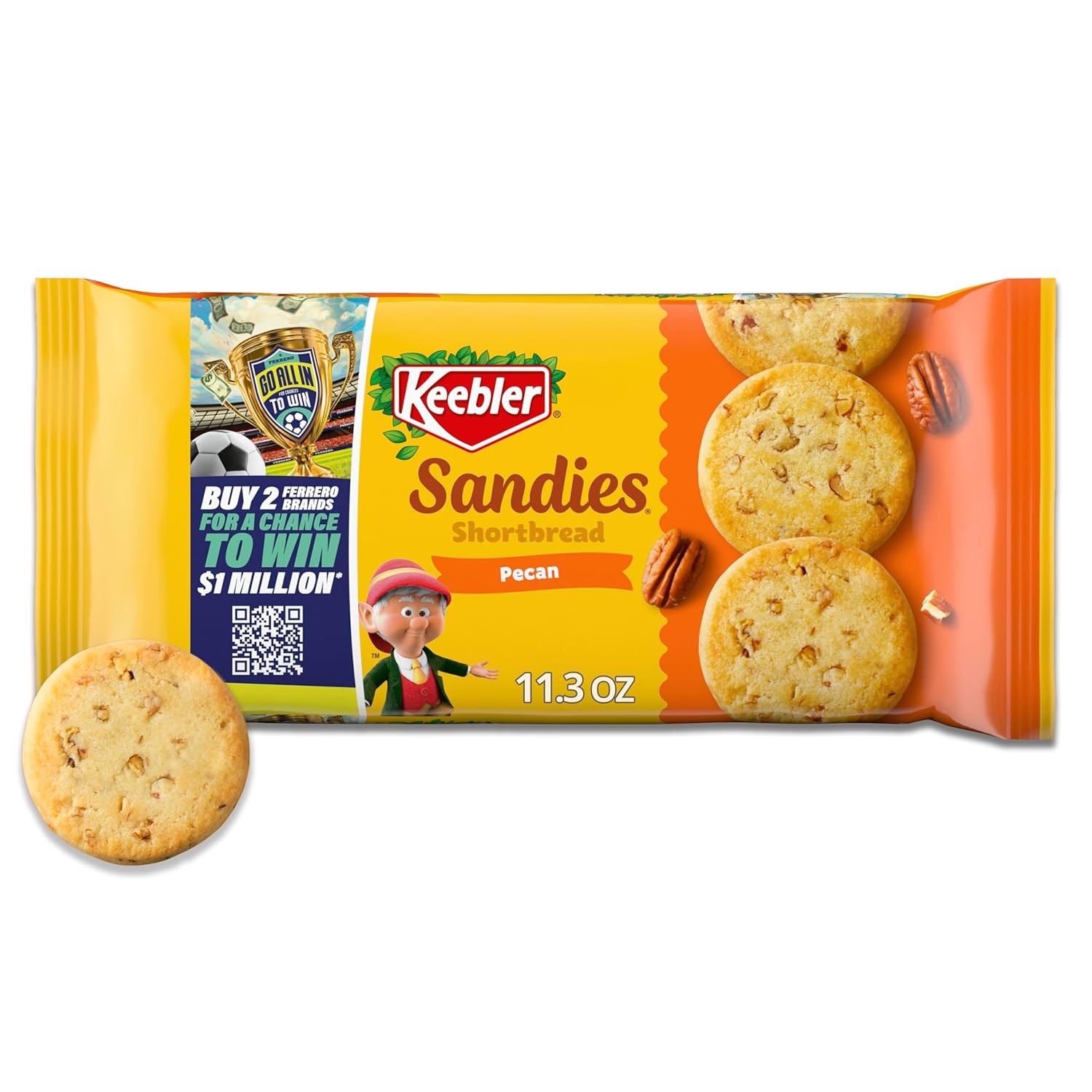 Keebler Sandies Shortbread Cookies, Pecan, 11.3oz