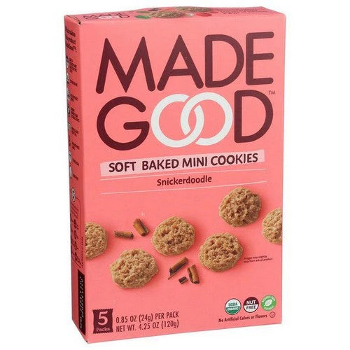 Organic Soft Baked Mini Cookies Snickerdoodle 4.25 Oz (Case Of 6) By Madegood