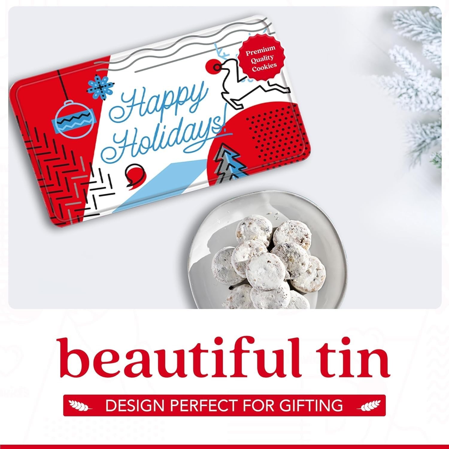 David’s Gourmet Butter Pecan Cookies in 16oz Winter Wonderland Tin