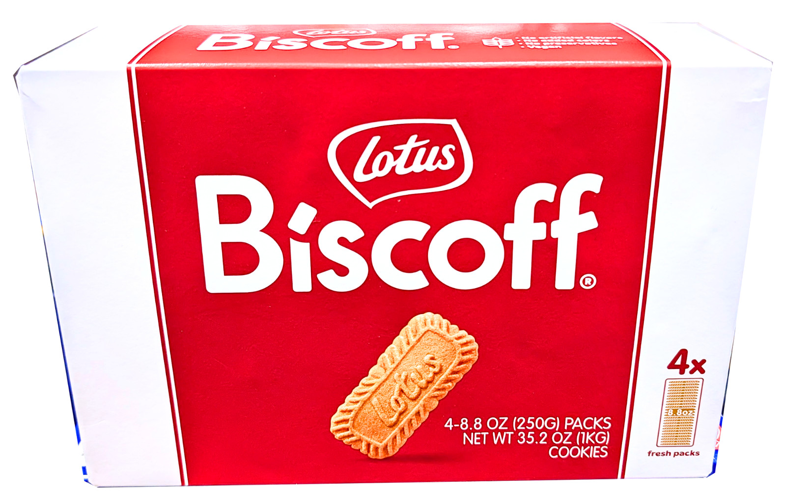 Lotus Biscoff Cookies 4 Count x 8.8 Oz EXP 06/2026