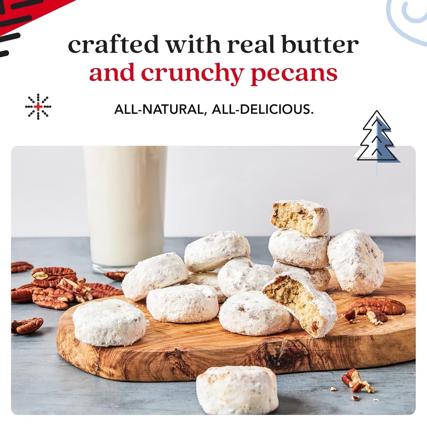 David’s Gourmet Butter Pecan Cookies in 16oz Winter Wonderland Tin