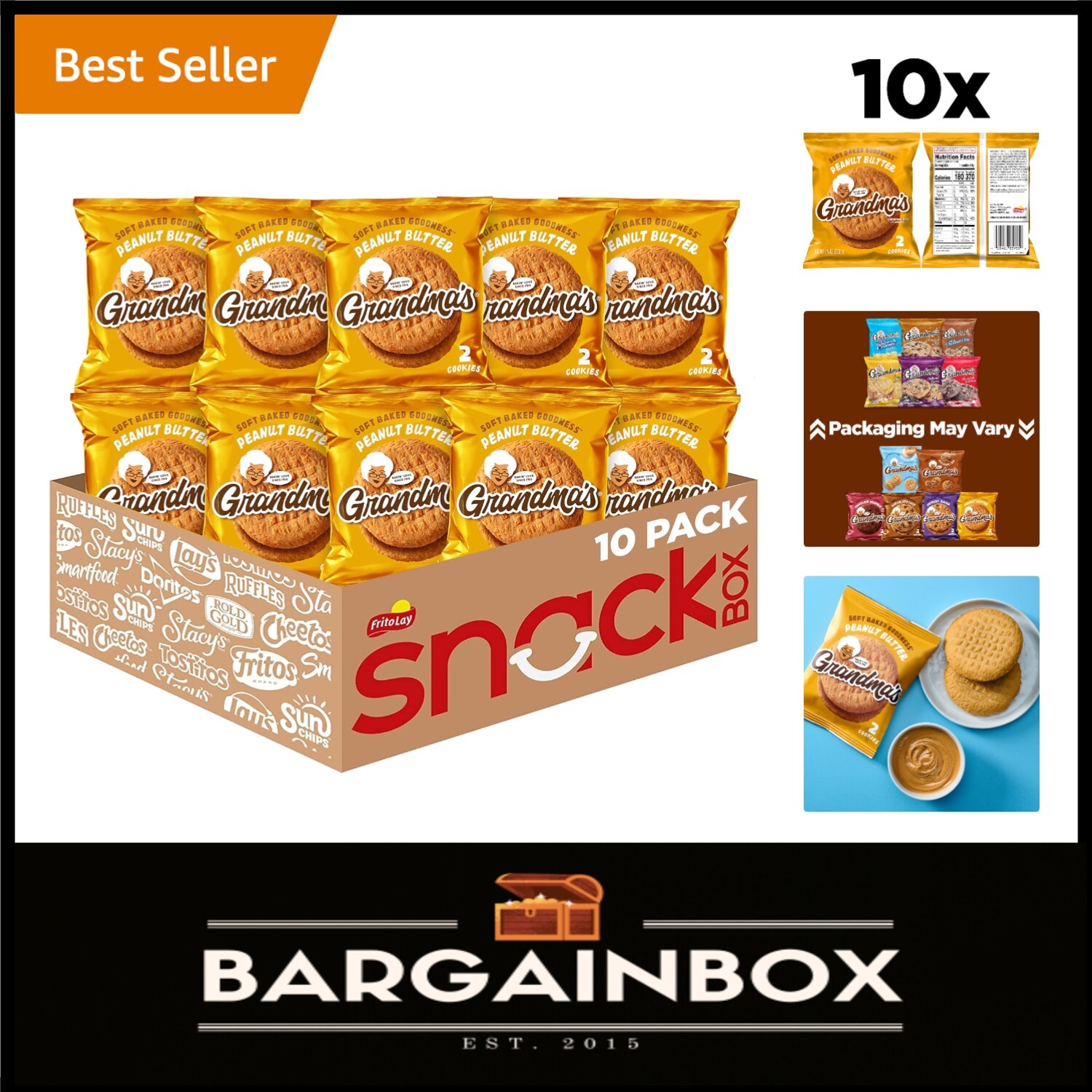 Grandma’s Love in Every Bite – Big Peanut Butter Cookies, 10 Pack of 2.5 Ounce