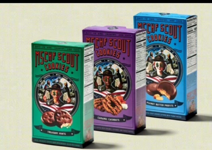 MSCHF Scout Cookies – Caramel Cash Out, Treasury Mint, Peanut Butter Profits￼