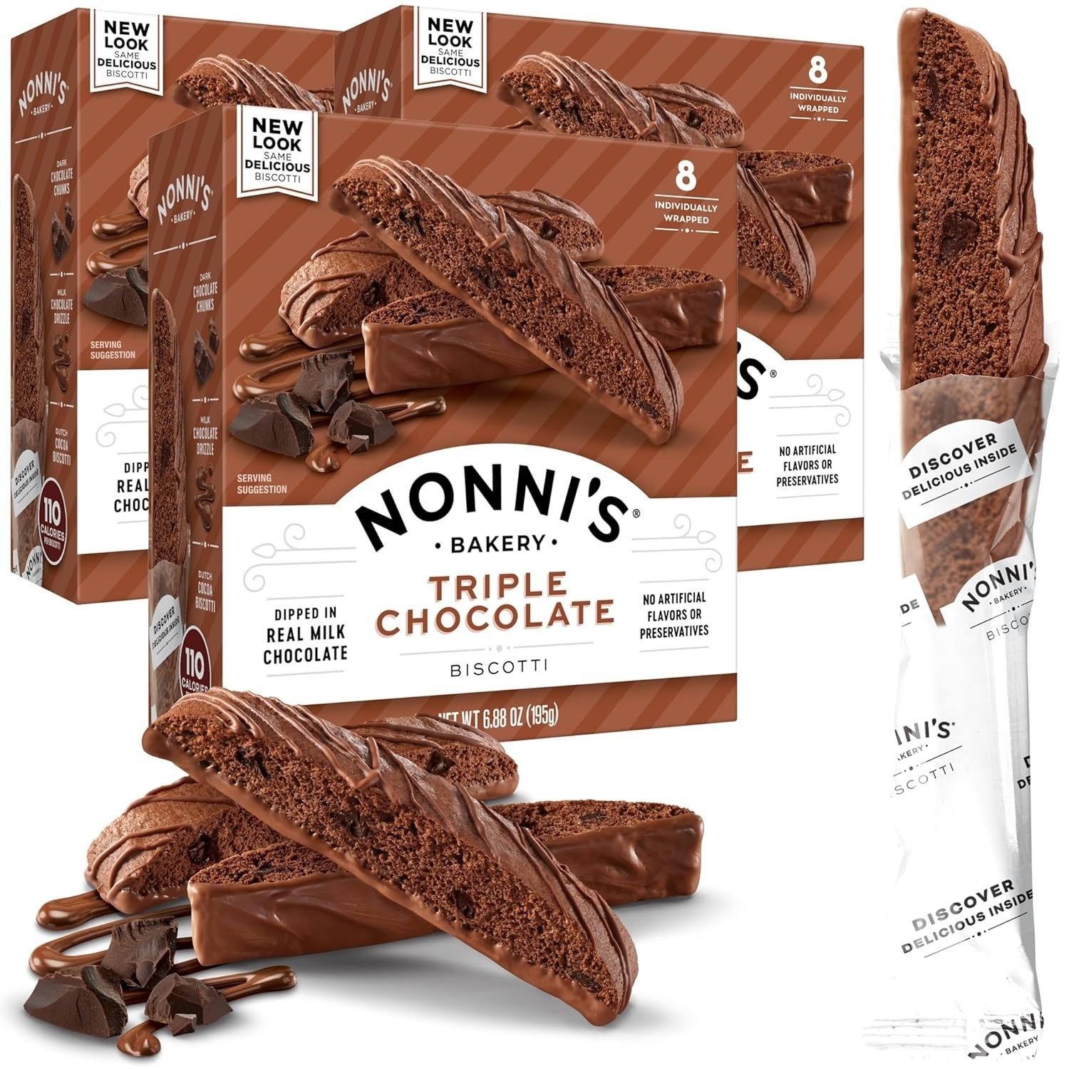 Nonni’s Triple Chocolate Biscotti 3 Pack 20.64 Ounces Italian Cookies