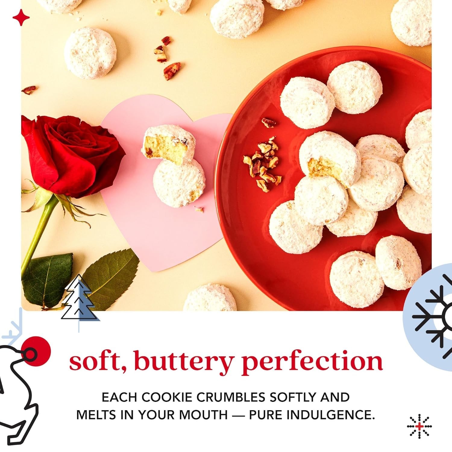 David’s Gourmet Butter Pecan Cookies in 16oz Winter Wonderland Tin