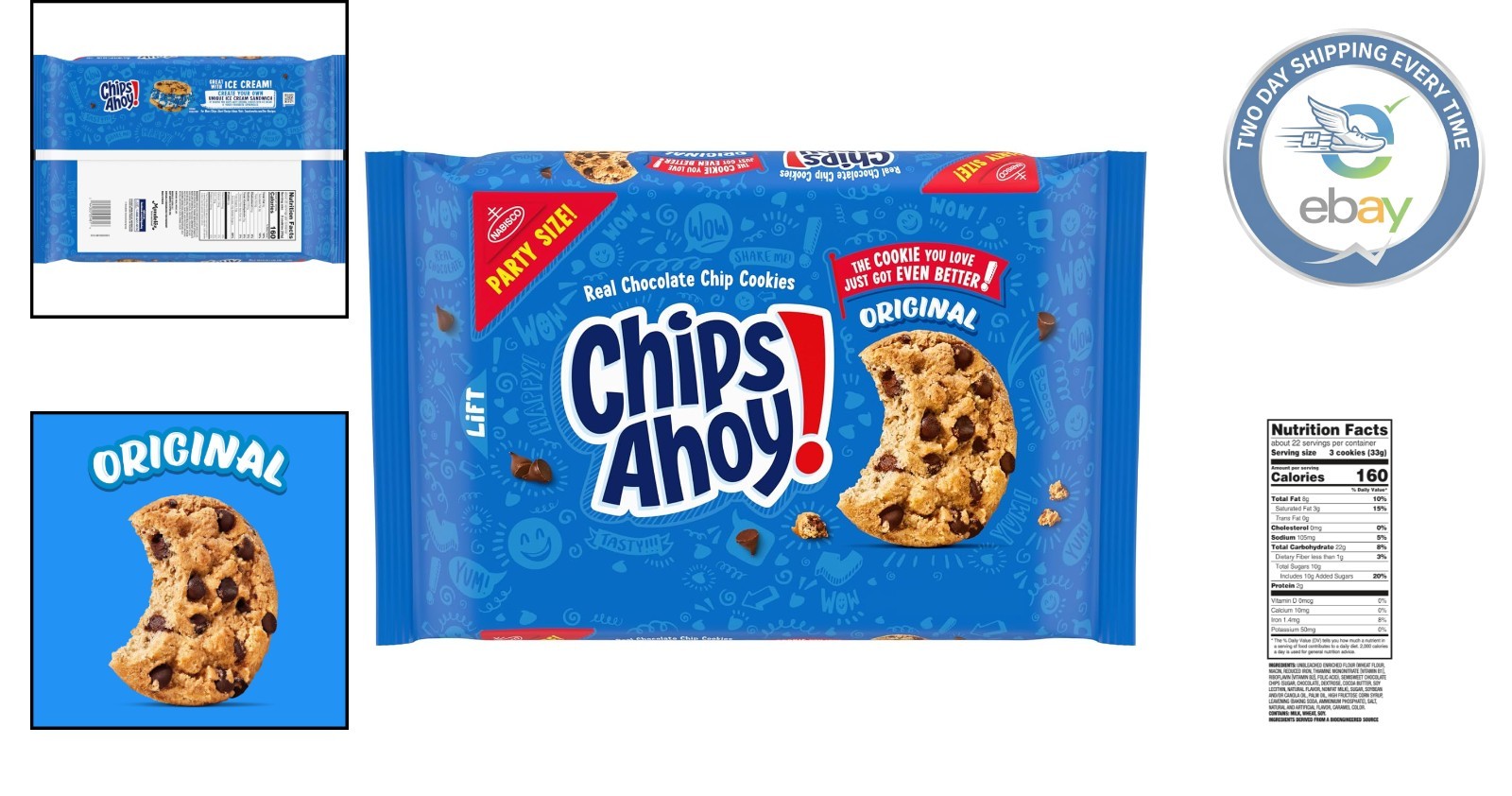 Delicious NABISCO Chocolate Chip Cookies, 25.3 oz Party Size for Gatherings