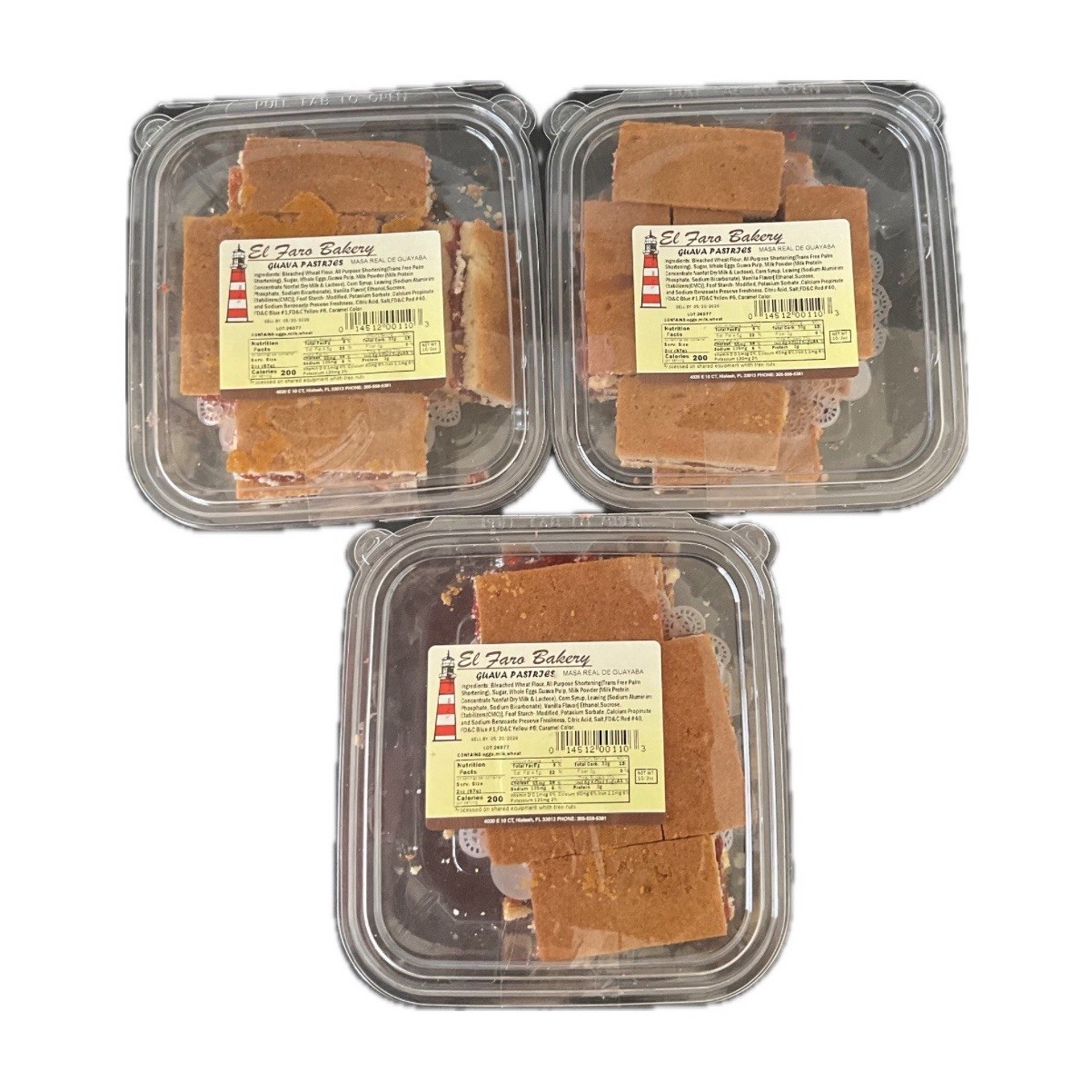 Cuban Masa Real 3 Pack Traditional Sweet Cake Fresh Dessert Combo