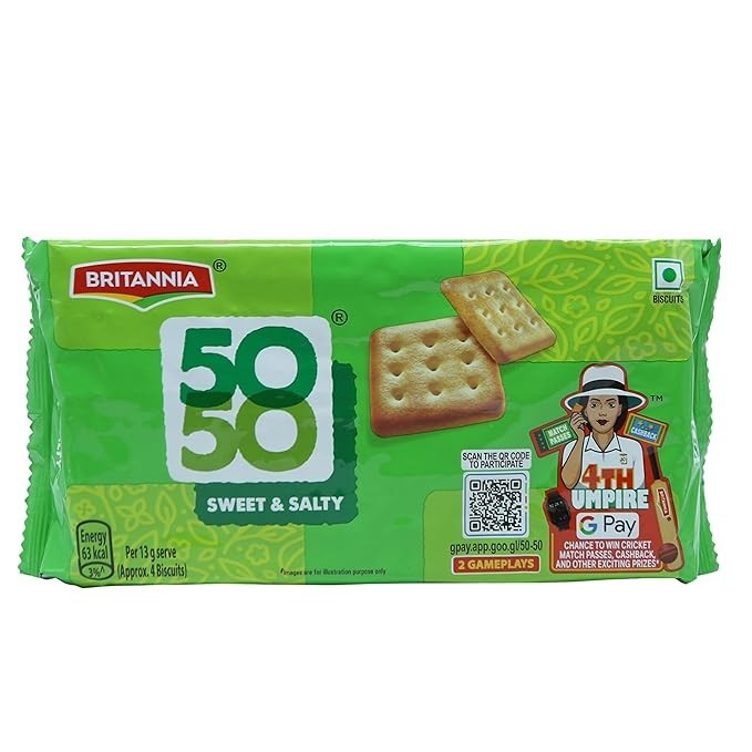Britannia 50-50 Sweet Salty Biscuit, 188g
