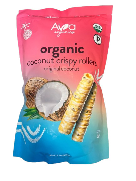 Ava Organics Coconut Crispy Rollers 14.1 oz (2 Pack) – Organic Snack