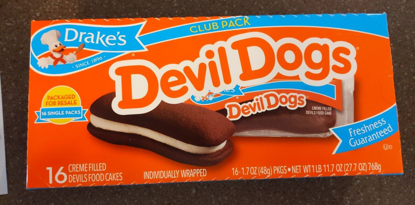 DRAKE’S DEVIL DOGS 16 PACK Individually Wrapped Creme Filled