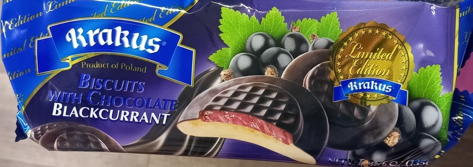 Krakus Biscuits with Blackcurrant covered by Chocolate 4.76 oz (3 pk)