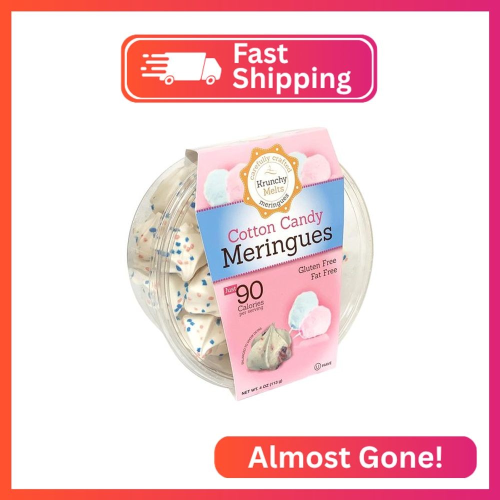 Krunchy Melts Original Meringue Cookies | Cotton Candy Flavor | Only 90 Calories