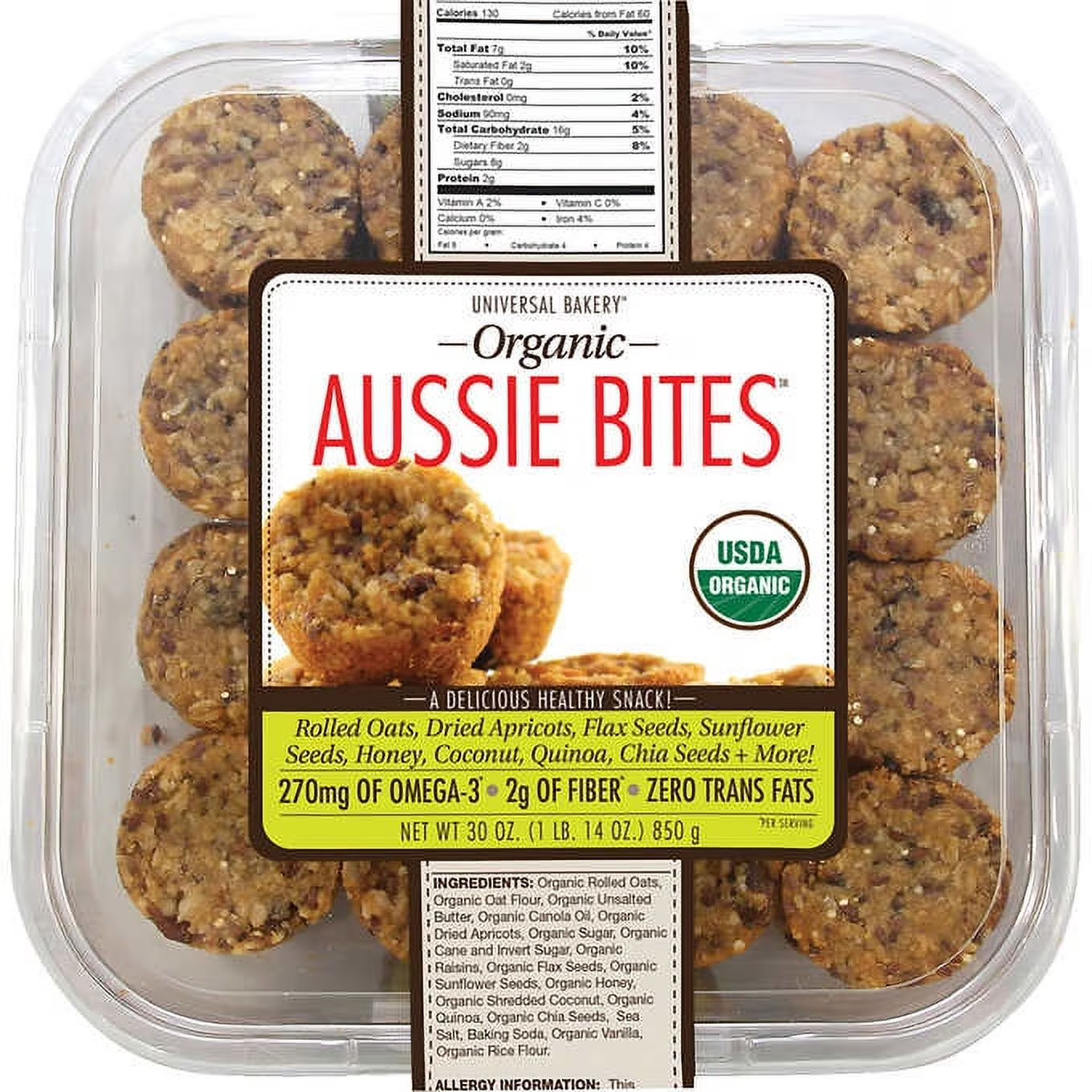Universal Bakery Organic Aussie Bites, 30 OZ, Healthy Omega enriched