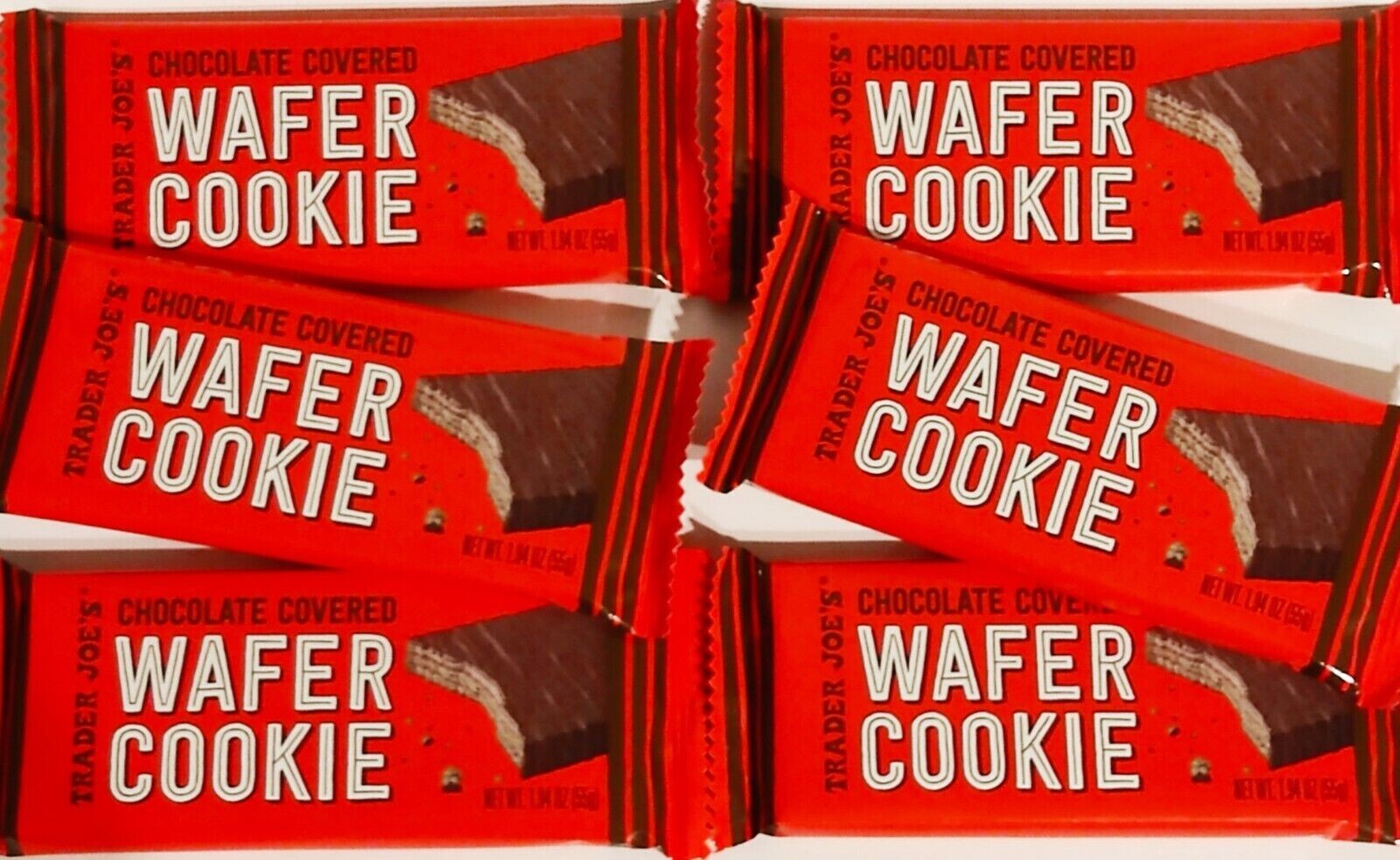 6 Packs Trader Joe’s Chocolate Covered Wafer Cookie 1.94 oz Each Pack