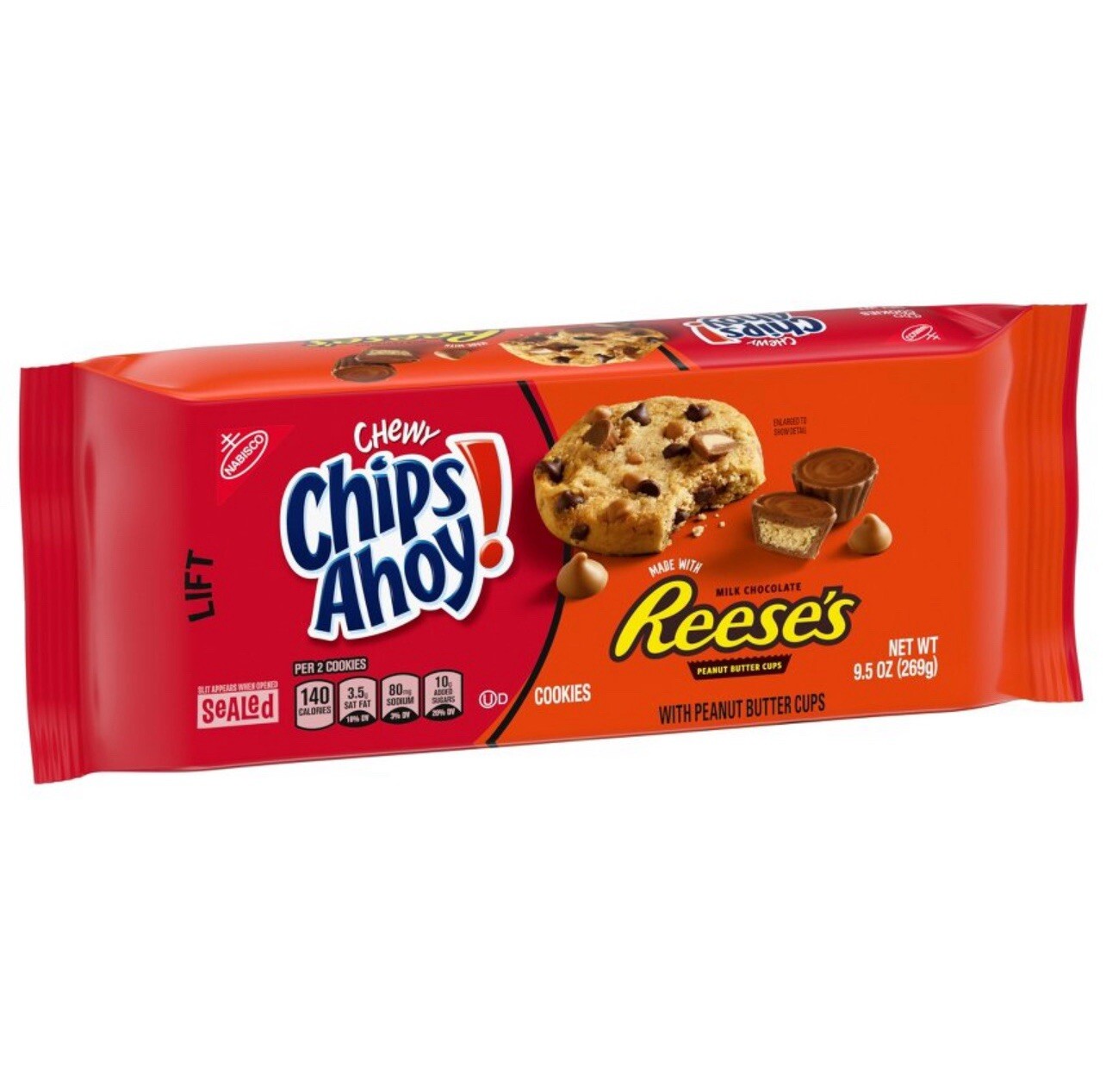 🟡 New CHIPS AHOY! CHEWY Reeses Peanut Butter Chocolate Chip Cookies 9.5oz