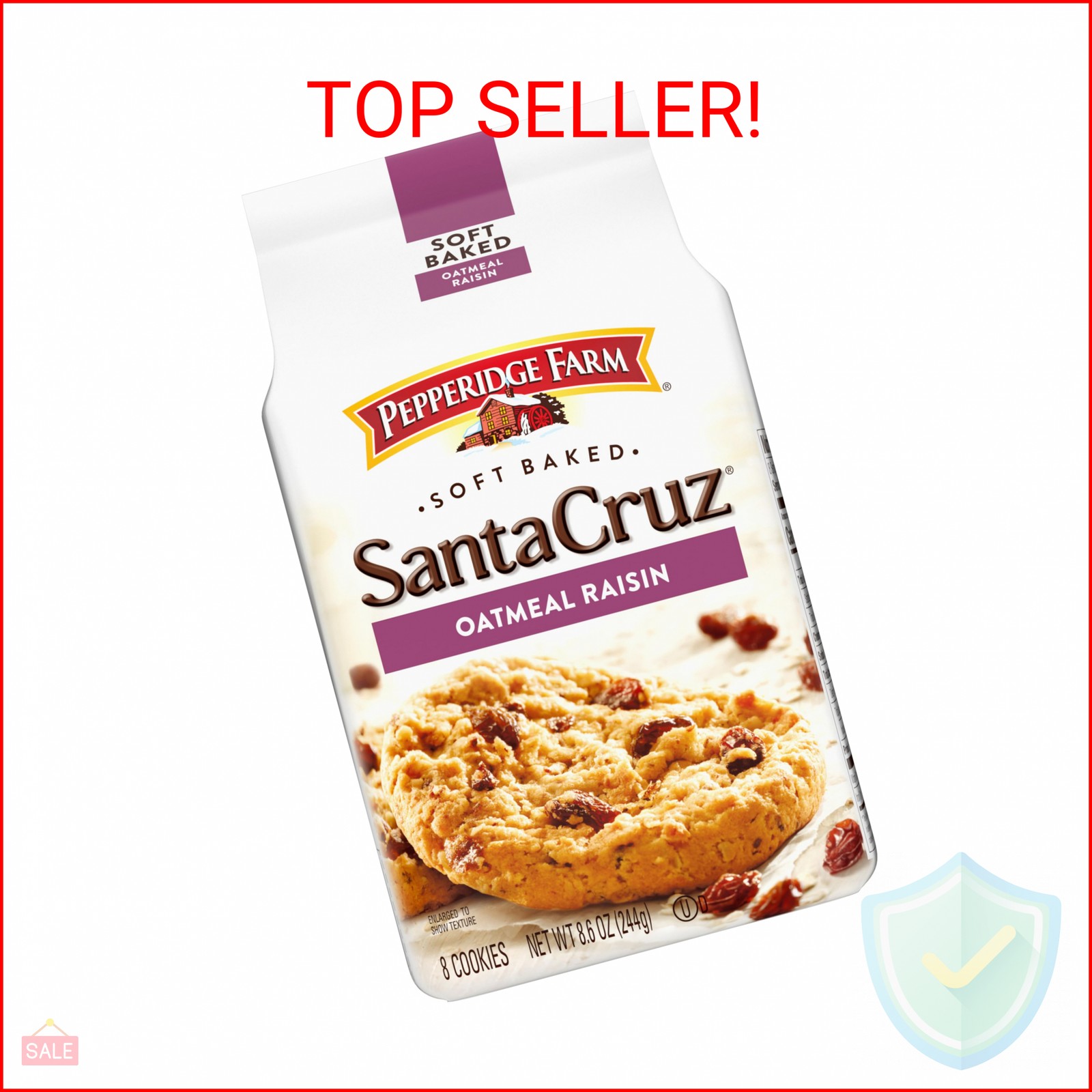 Pepperidge Farm Santa Cruz Soft Baked Oatmeal Raisin Cookies, 8.6 oz. Bag