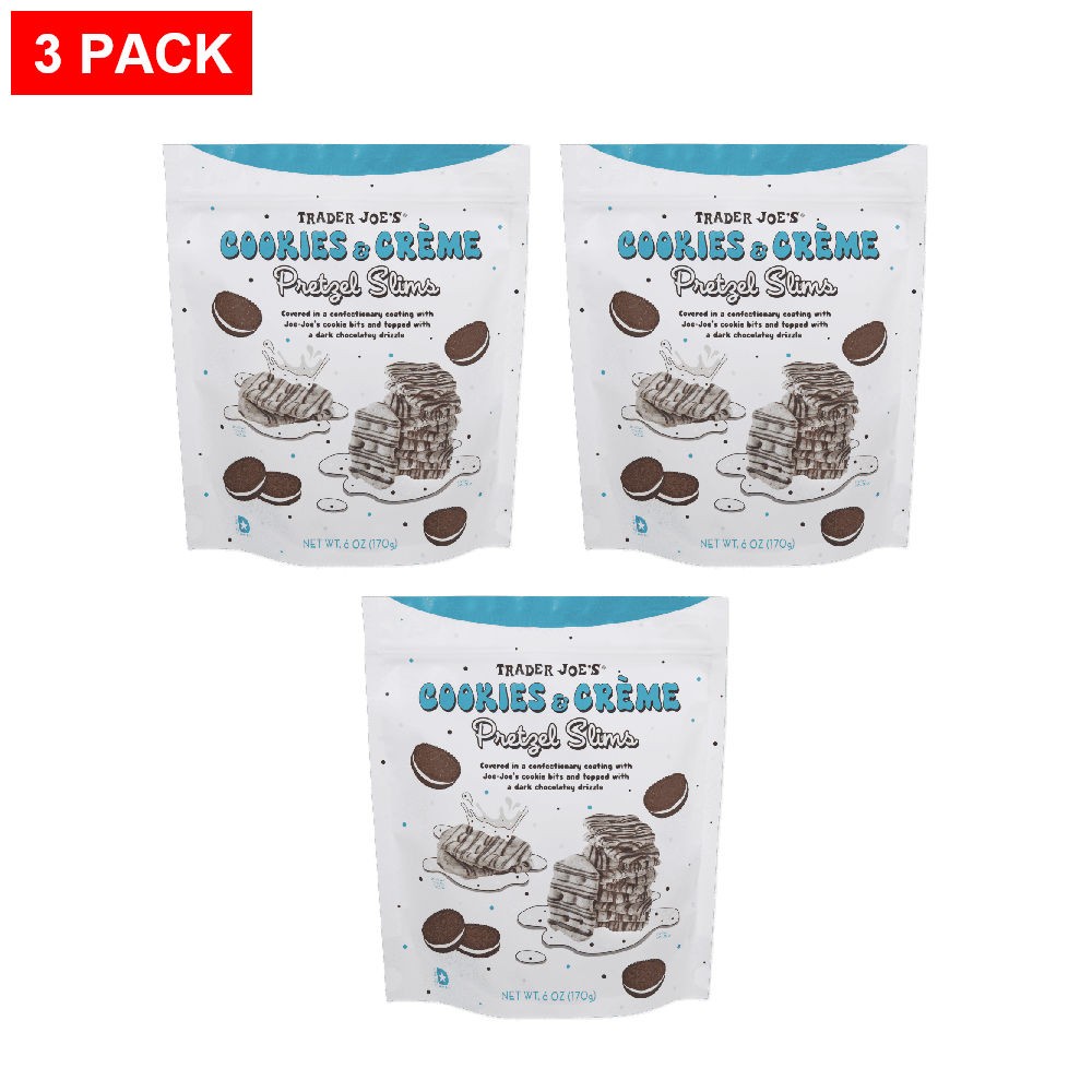 Trader Joe’s Cookies & Crème Pretzel Slims 6 Oz – Pack of 3