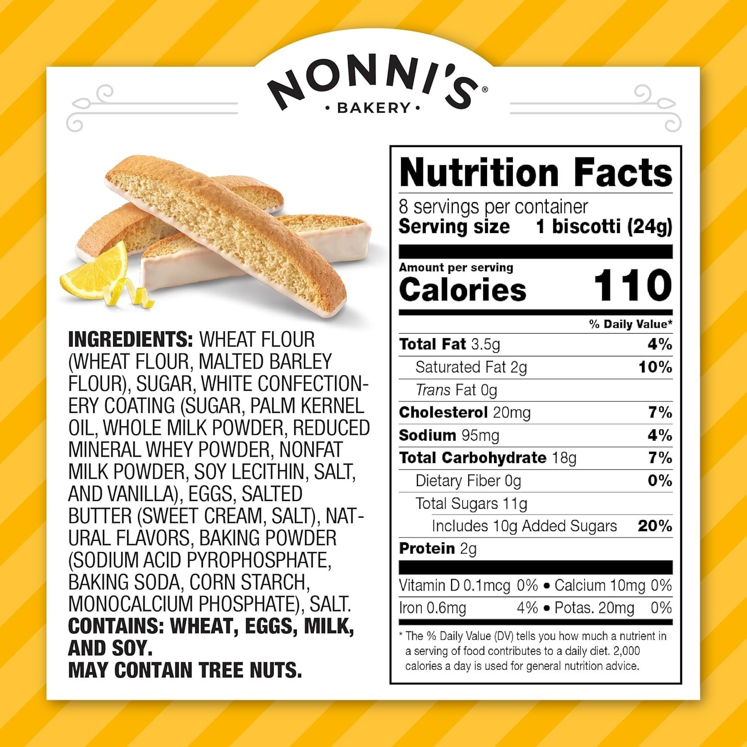 Italian Biscotti Lemon Cookies with White Icing All Natural 2 Pack