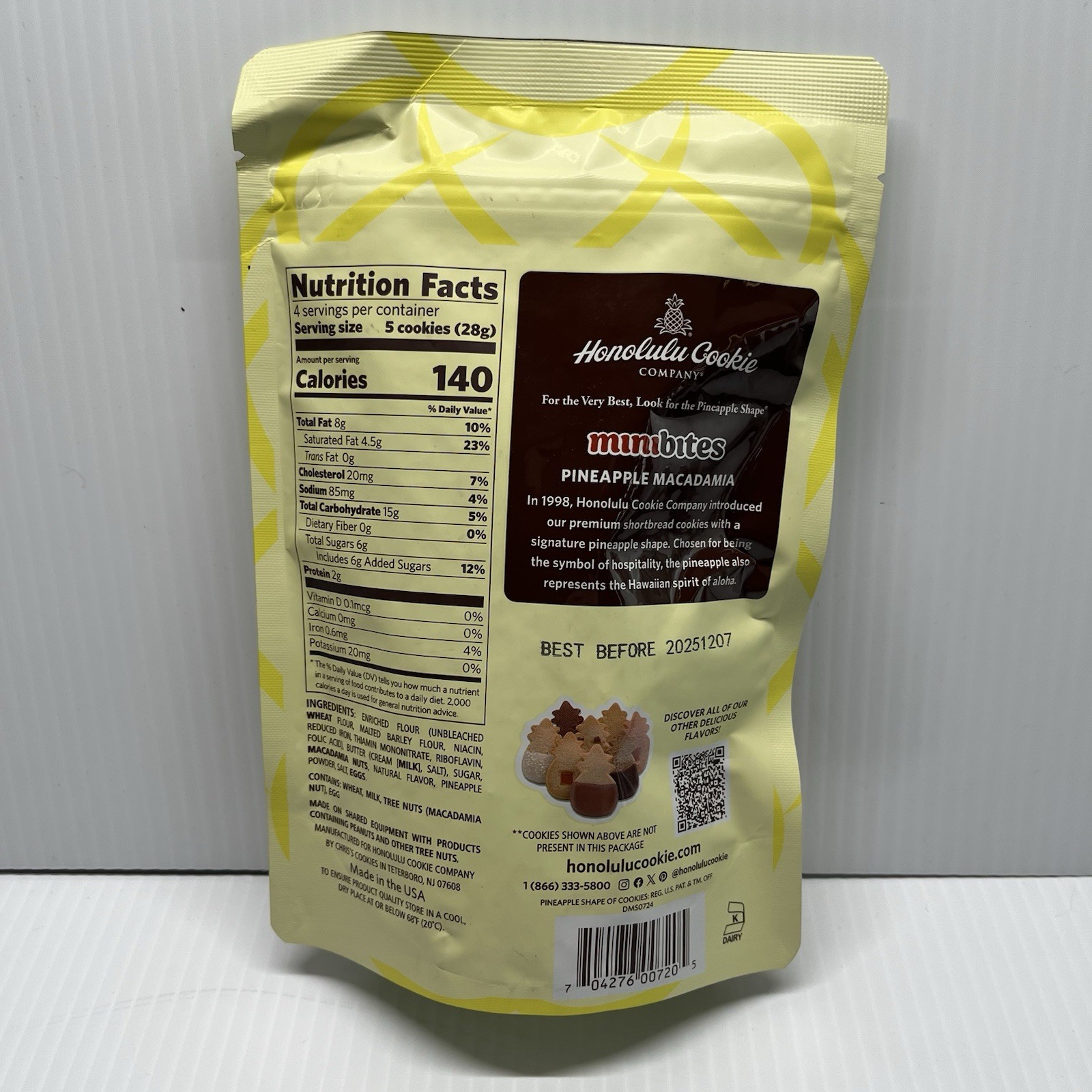 Honolulu Cookie Co. Pineapple Macadamia MiniBites 4oz