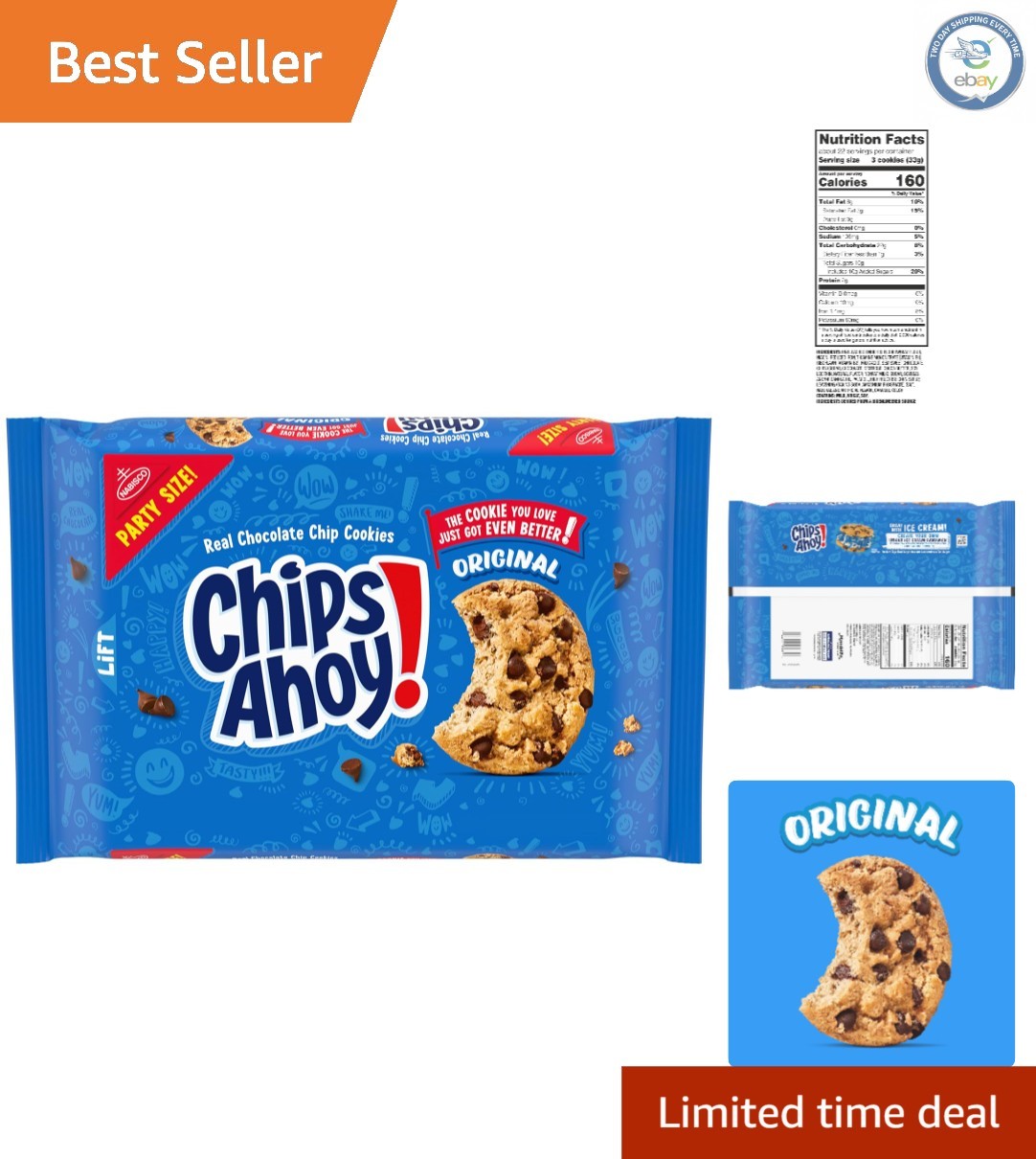 Delicious NABISCO Chocolate Chip Cookies, 25.3 oz Party Size for Gatherings