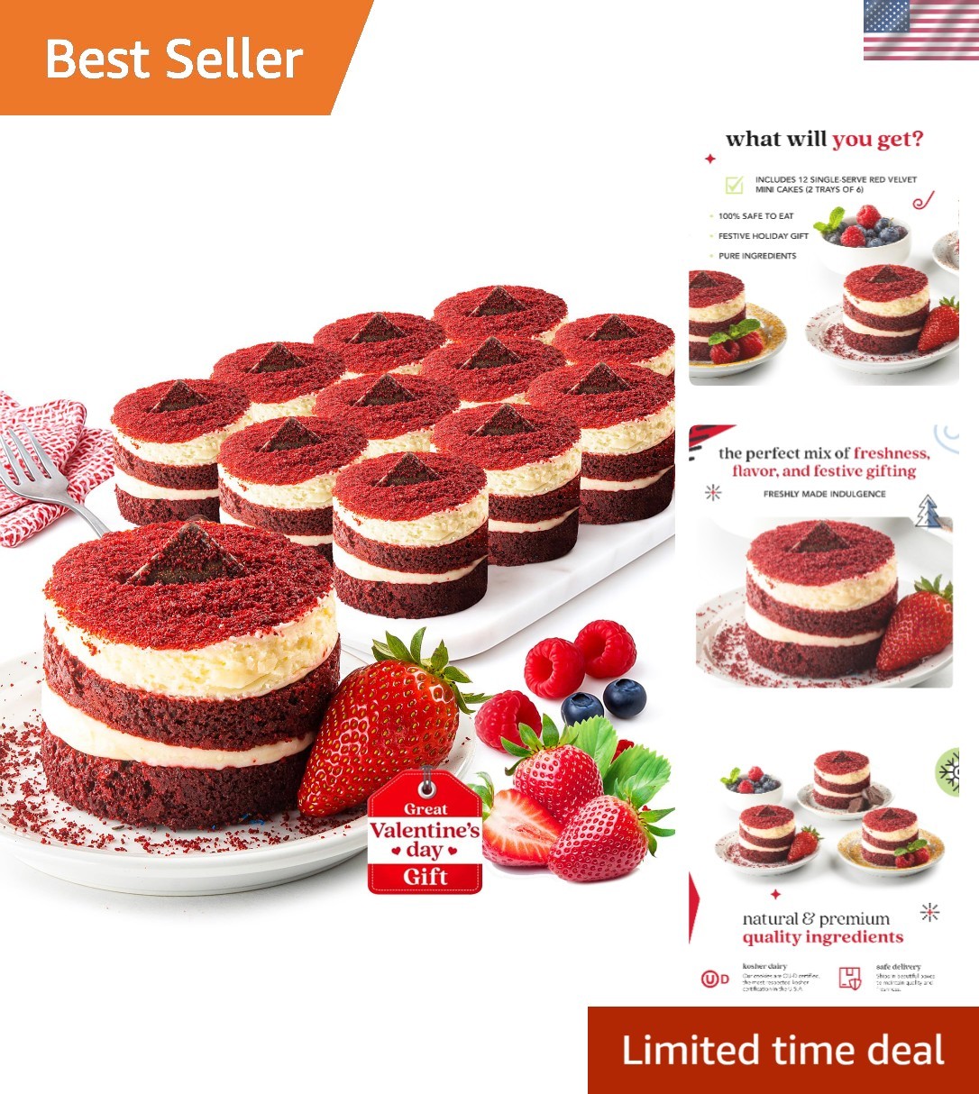 David’s Cookies Lil Red Velvet Individual Dessert Cakes 12 Count – Red Velvet…