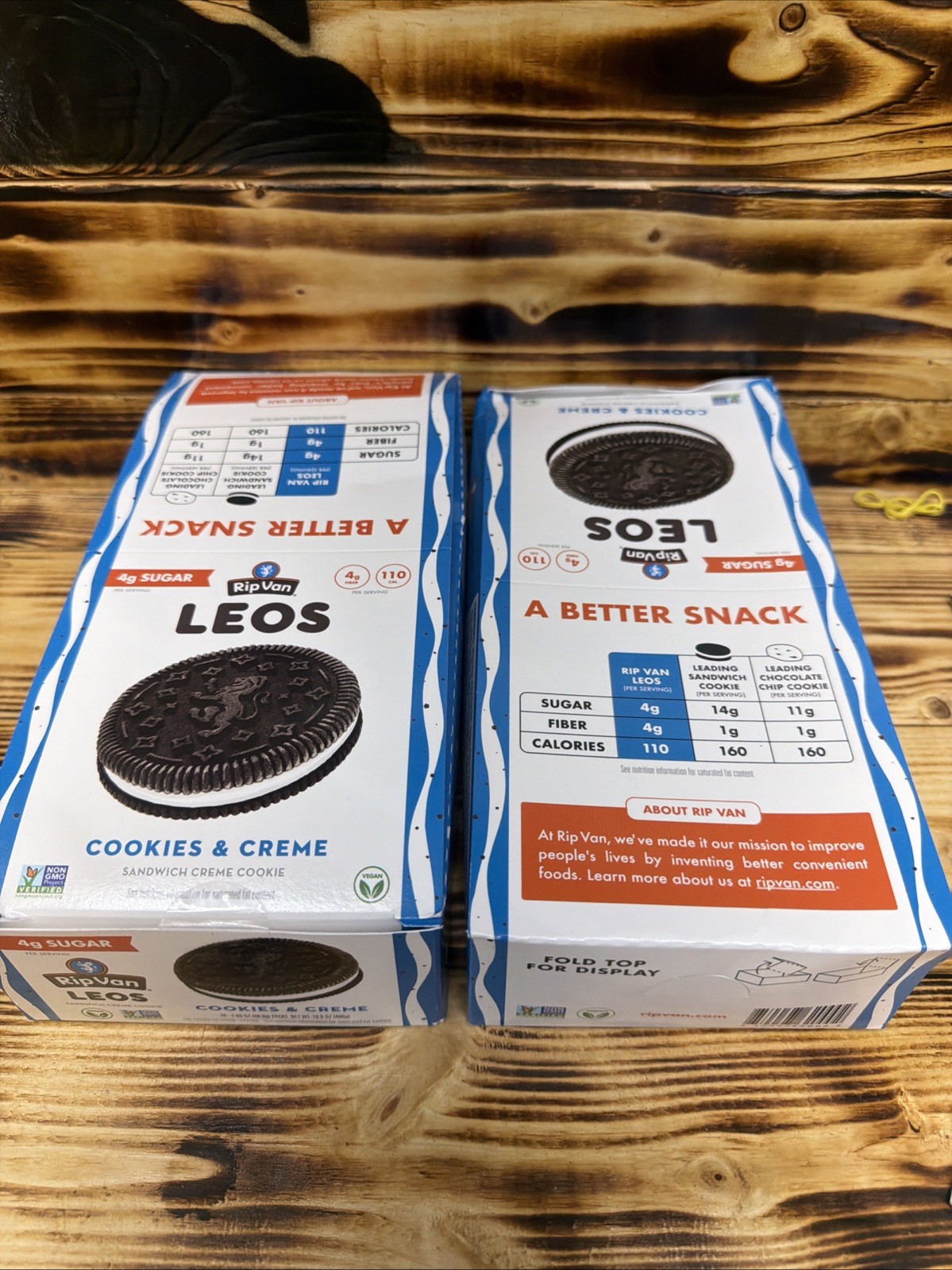 Rip Van LEOs – Cookies and Cream Sandwich 1.69 Ounce 2Boxes 20 Sealed Packages