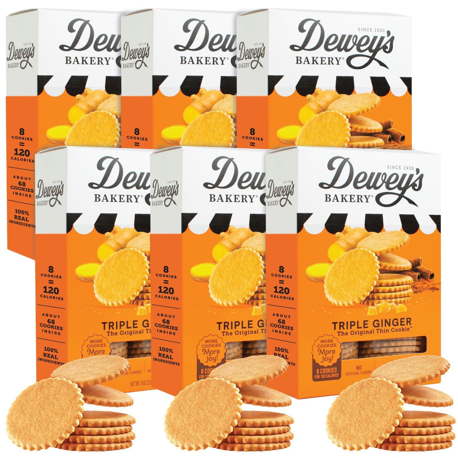 Dewey’s Bakery Triple Ginger Moravian Style Cookie Thins, Bakery Fresh with R…