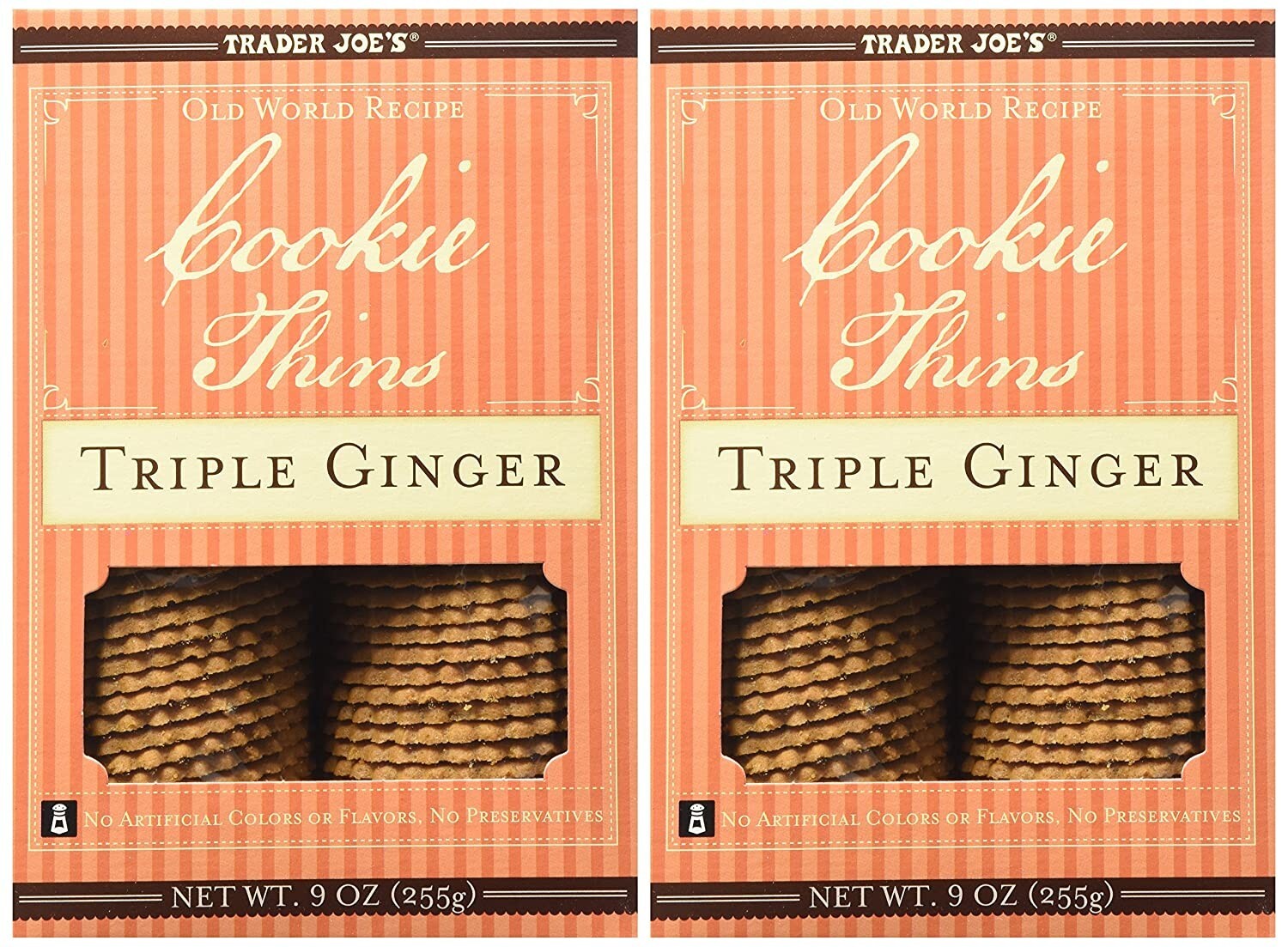 2 Packs of Trader Joe’s Cookie Thins Triple Ginger 9 oz Each Pack