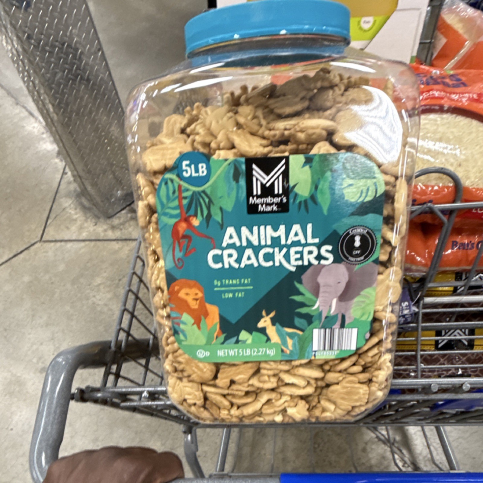 Member’s Mark Animal Crackers Jar 5 lb Low Fat 0g Trans Fat Pantry Cookie