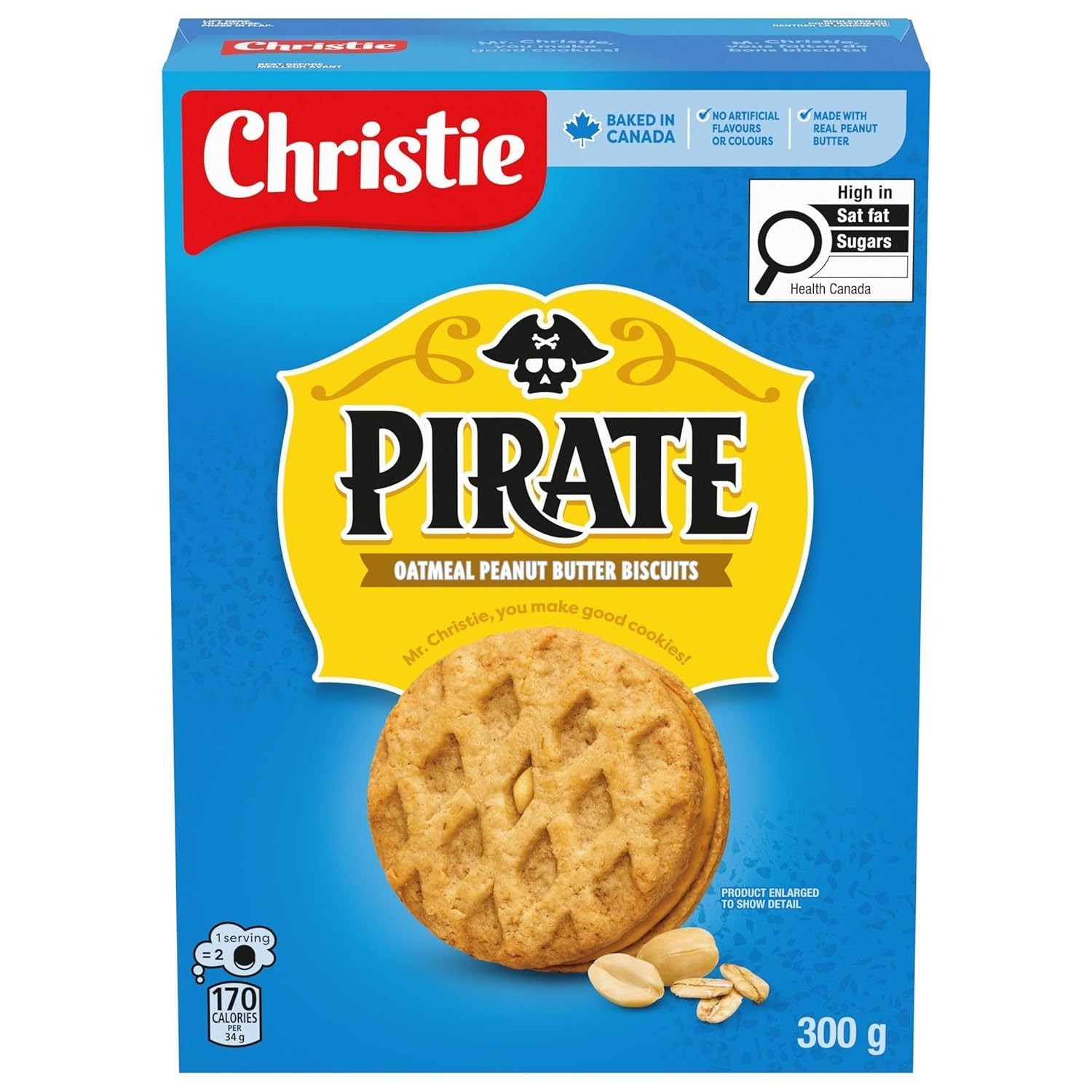 Christie Peek Freans Pirate Peanut Butter Oatmeal Cookies, 300g – FREE SHIPPING