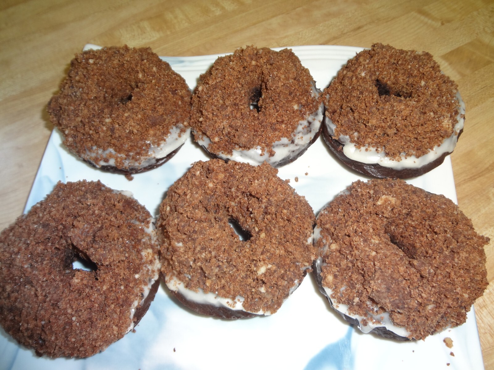 MOIST AND TENDER HOMEMADE CHOCOLATE CRUMB DONUTS (6 DONUTS)