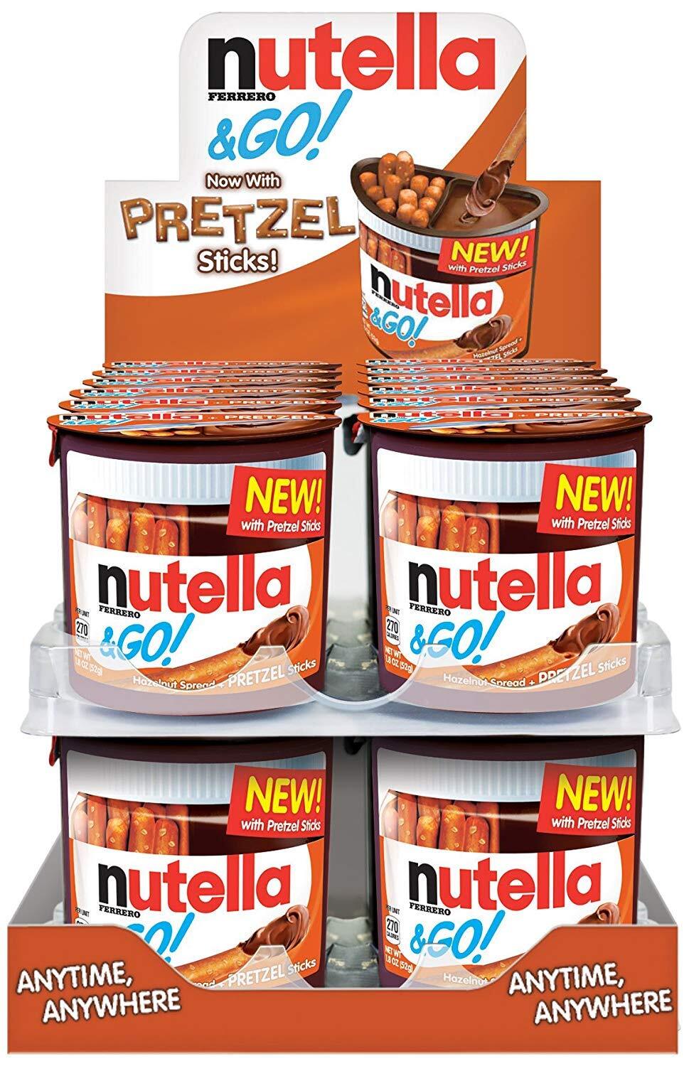 Nutella Go Hazelnut Spread Snack Cups 1.9oz Pack of 24 with Pretzel Sticks