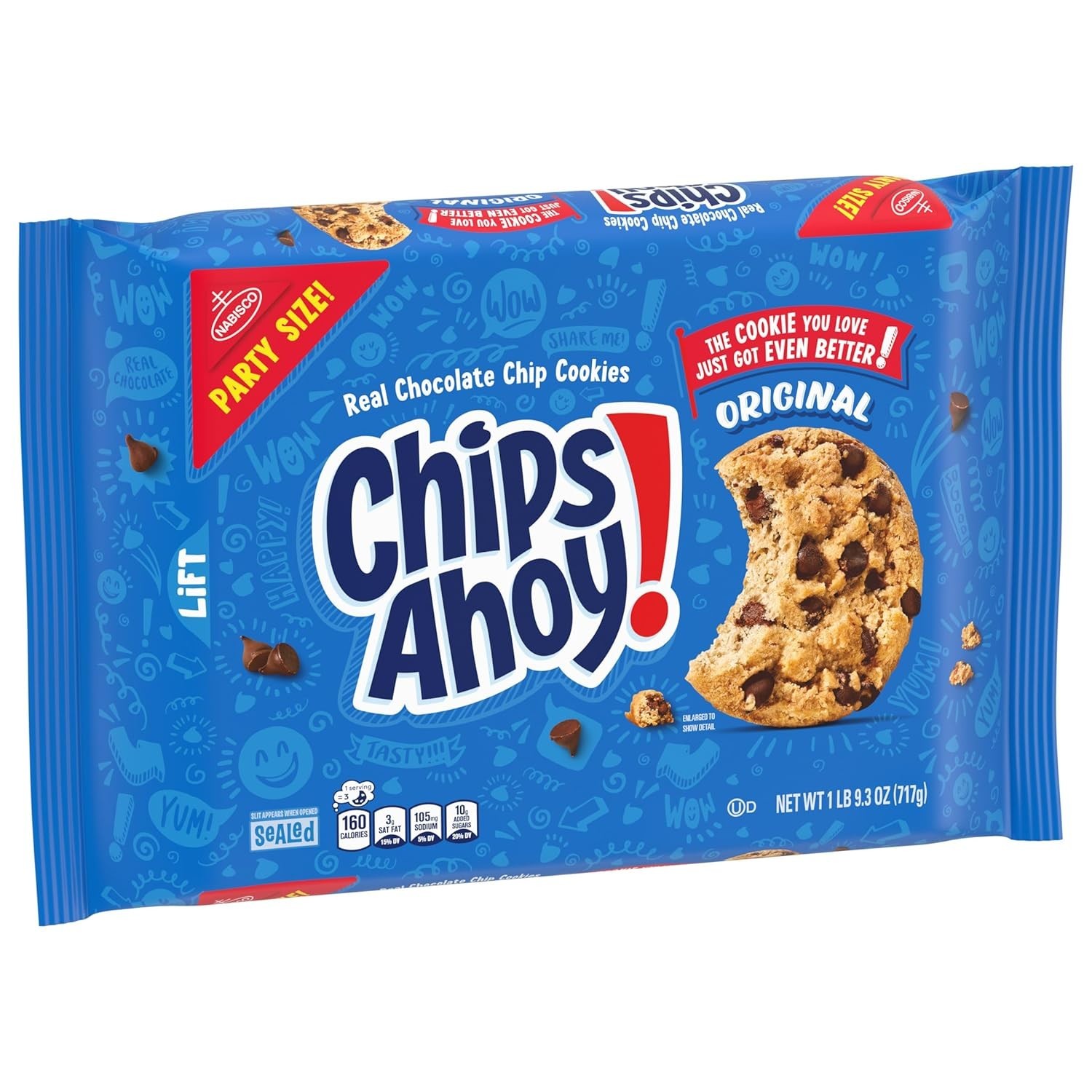 Delicious NABISCO Chocolate Chip Cookies, 25.3 oz Party Size for Gatherings