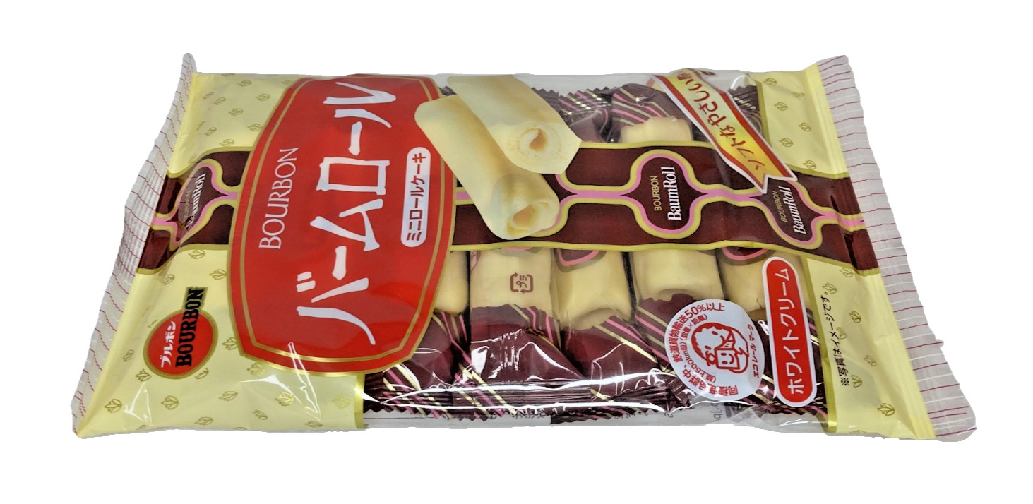 Japan Bite-Sized Baumkuchen Rolls Bourbon Baum Roll 7 Pieces × 12 bags