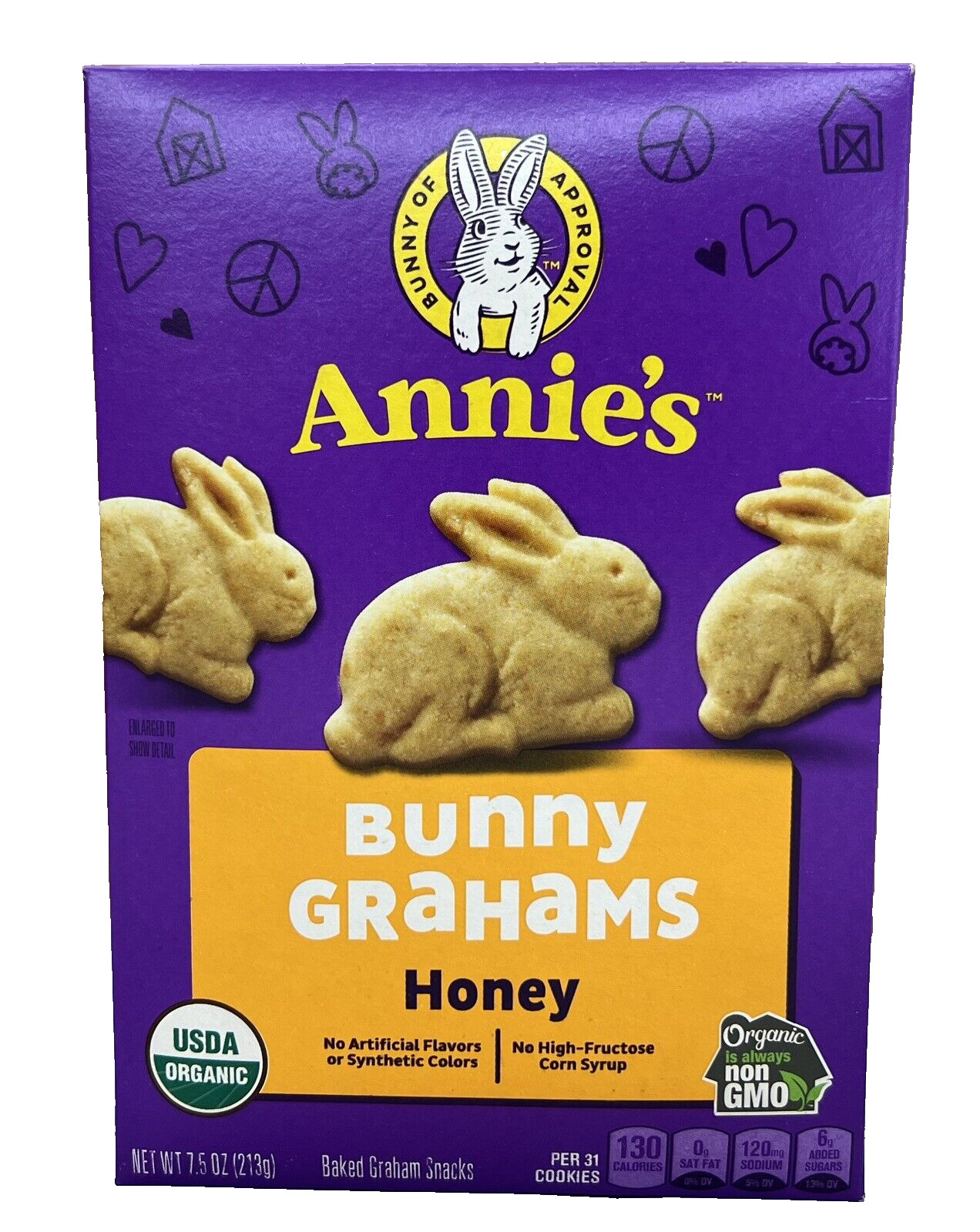 Annie’s Organic Honey Bunny Grahams Baked Graham Snacks 7.5 oz Annies