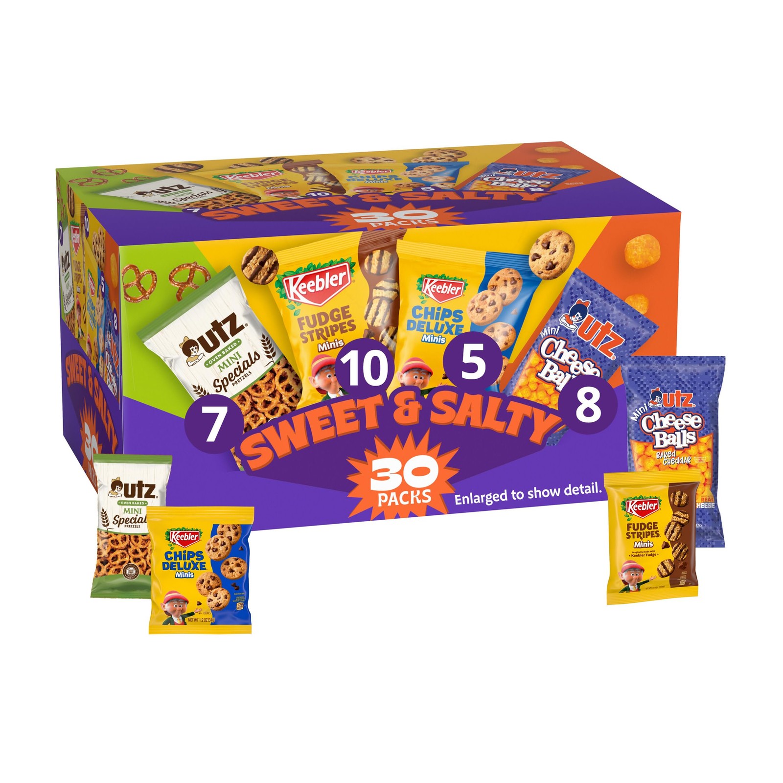 Sweet & Salty Variety Pack, 30-Count Box, Includes Chips Deluxe, Fudge Stripe…