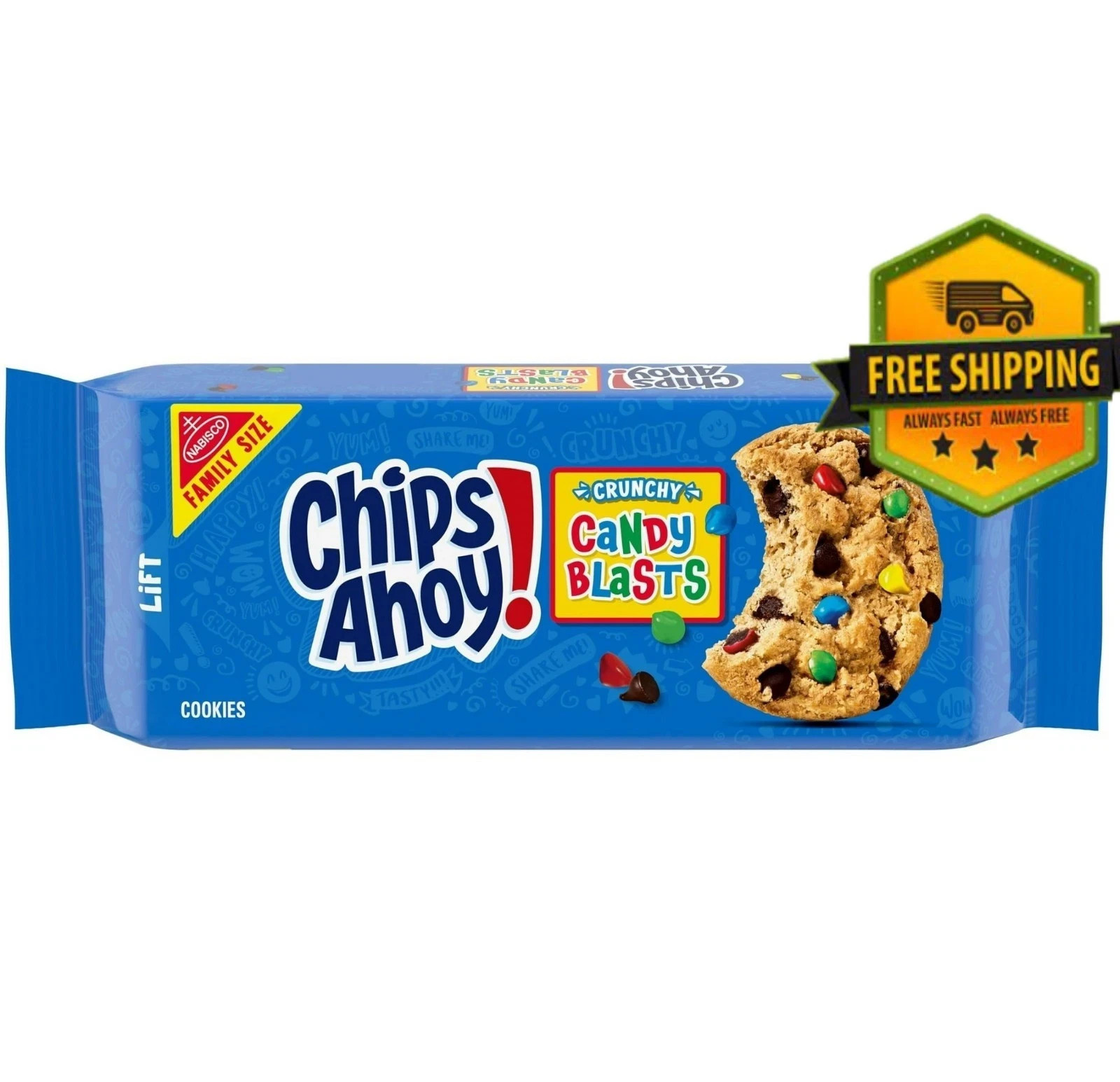 CHIPS AHOY! Crunchy Candy Blasts Chocolate Chip Cookies Family Size 18.9 oz…