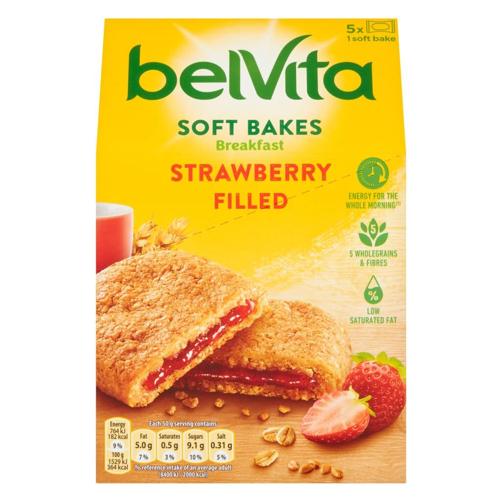 Wholegrain Strawberry Filled Cookies 1.41 Ounce Pack of 5 Low Fat Vegetarian