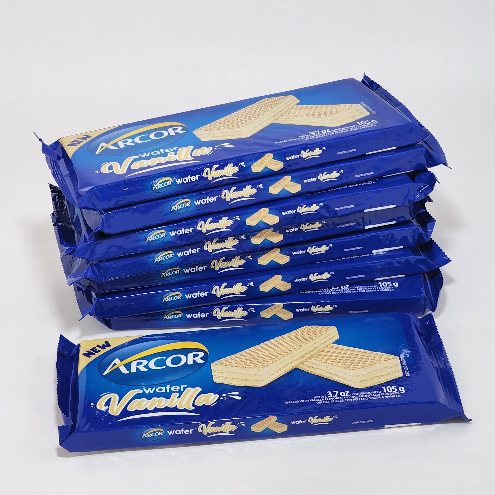 ARCOR Wafer Vanilla Flavored Filling ~ 8 packs ~ 3.7 oz each New