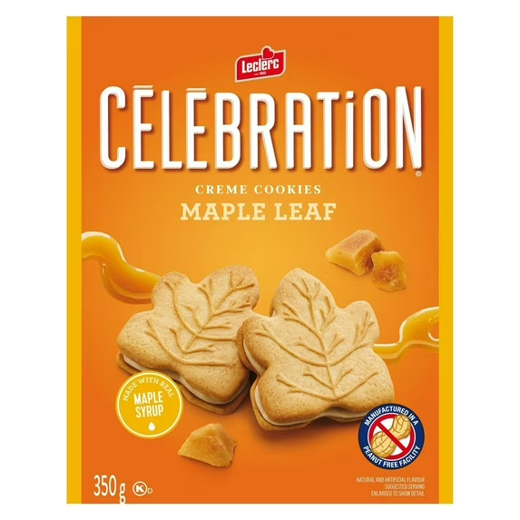 Celebration Leclerc Maple Leaf Creme Cookies 350g Canadian Biscuit Sweet Snacks
