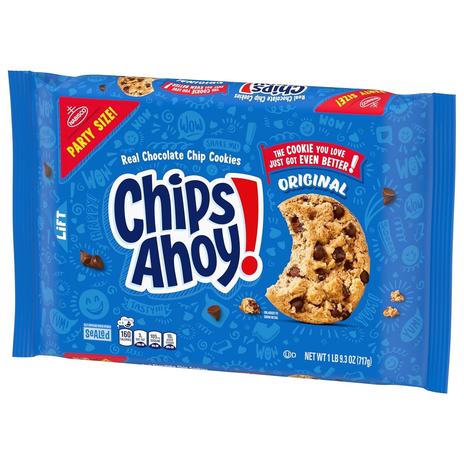 Delicious NABISCO Chocolate Chip Cookies, 25.3 oz Party Size for Gatherings