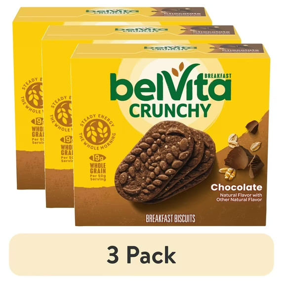 (3 pack) belVita Breakfast Bars Biscuits, Chocolate,5 Packs (4 Biscuits Per Pac)