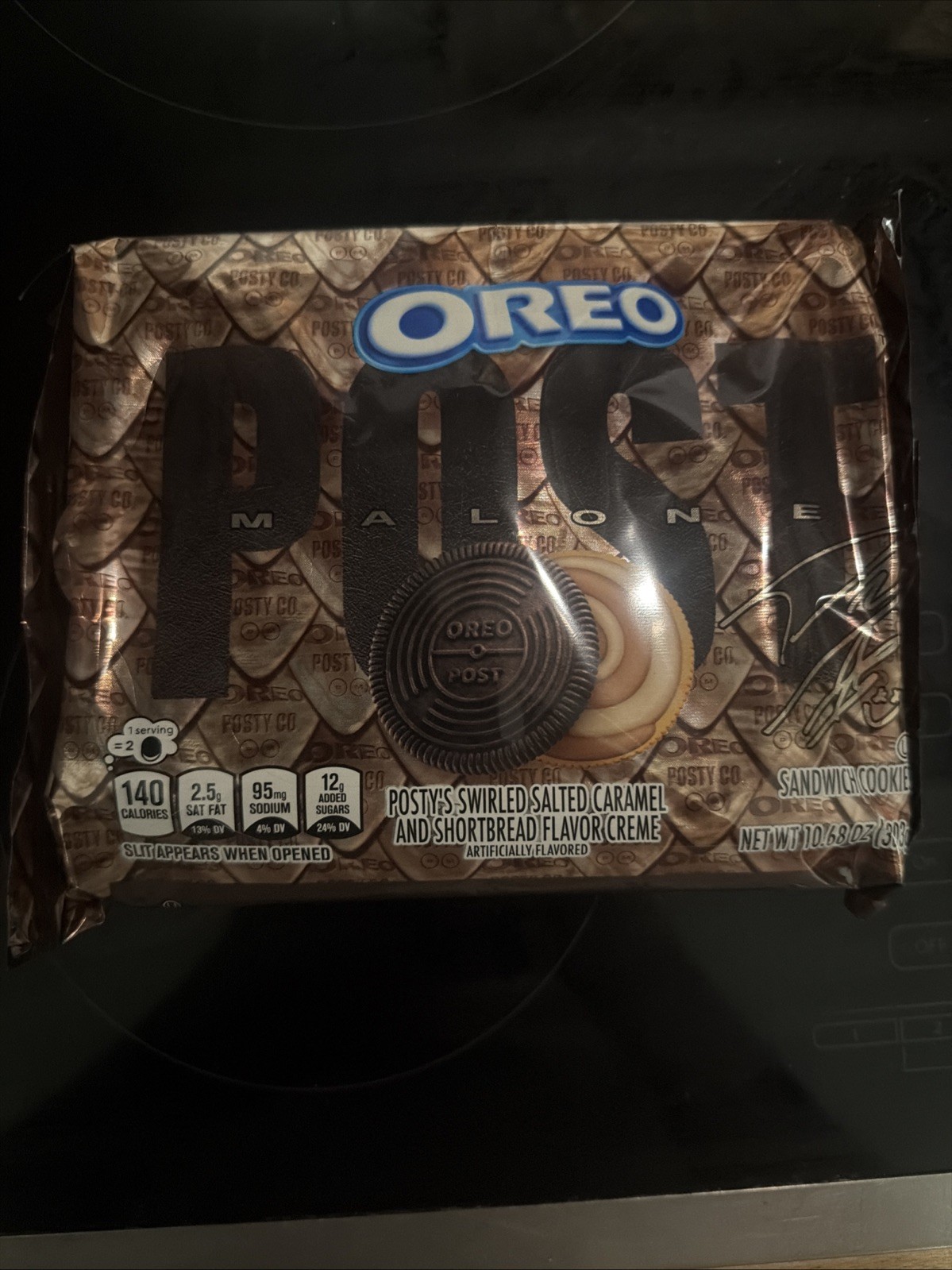 NEW OREO POST MALONE EDITION SALTED CARAMEL SHORTBREAD SANDWICH COOKIES 10.68 OZ