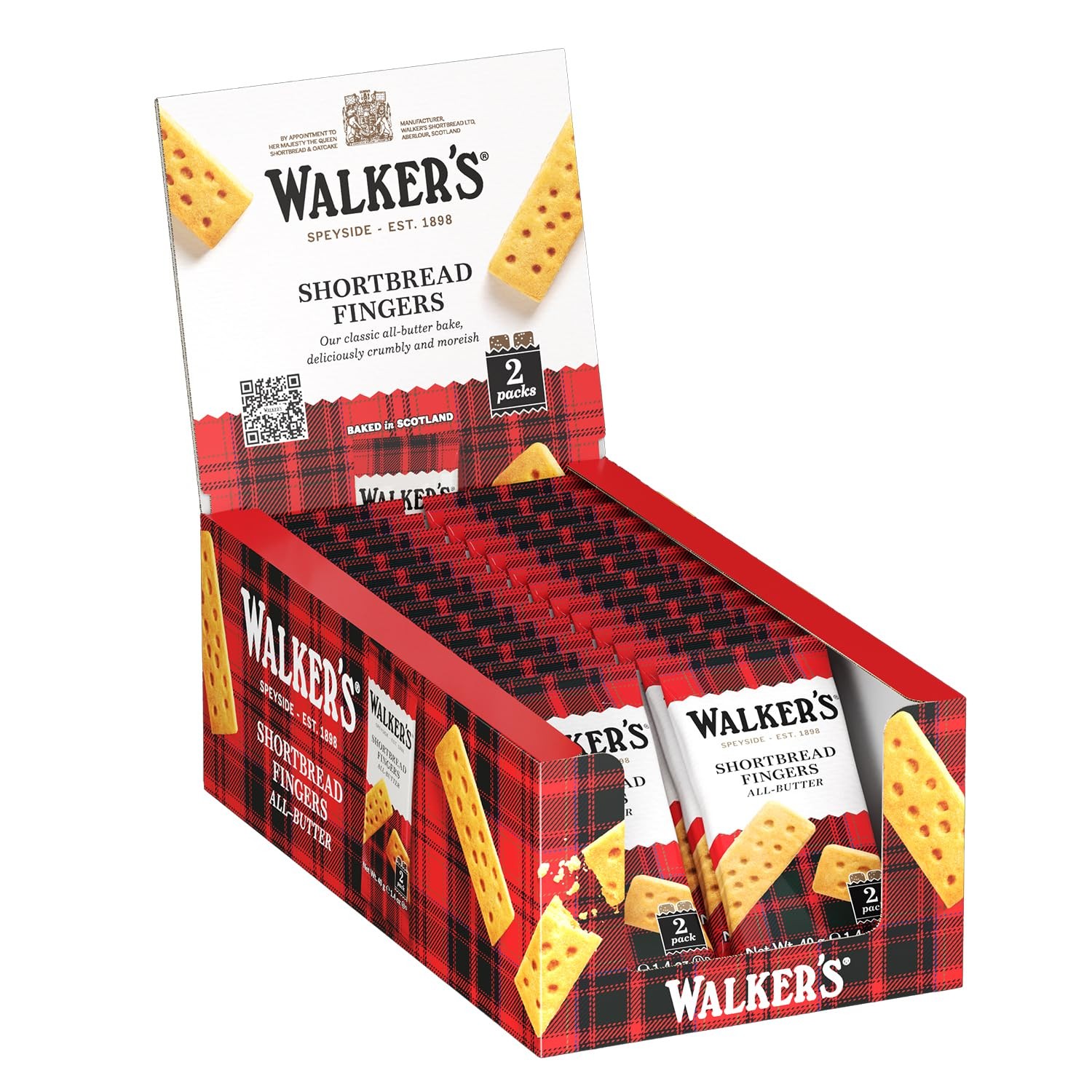 Walker?s All-Butter Shortbread Fingers – 2-Count Snack Packs (Pack of 24)