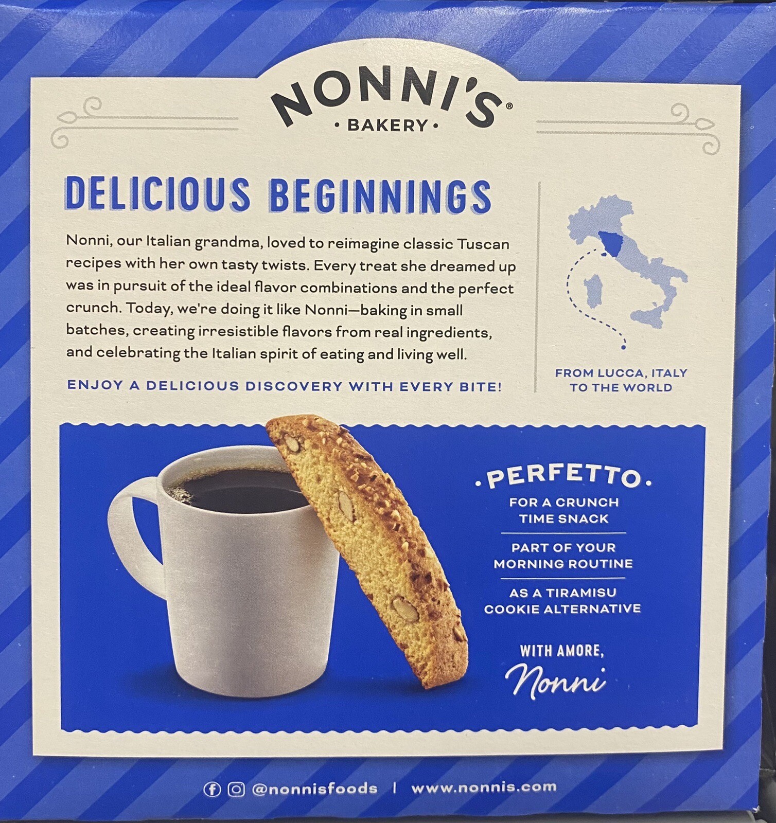 5x Nonni’s Bakery Originali Biscotti Nonnis Made with Real Almonds 5.52oz 5 PACK