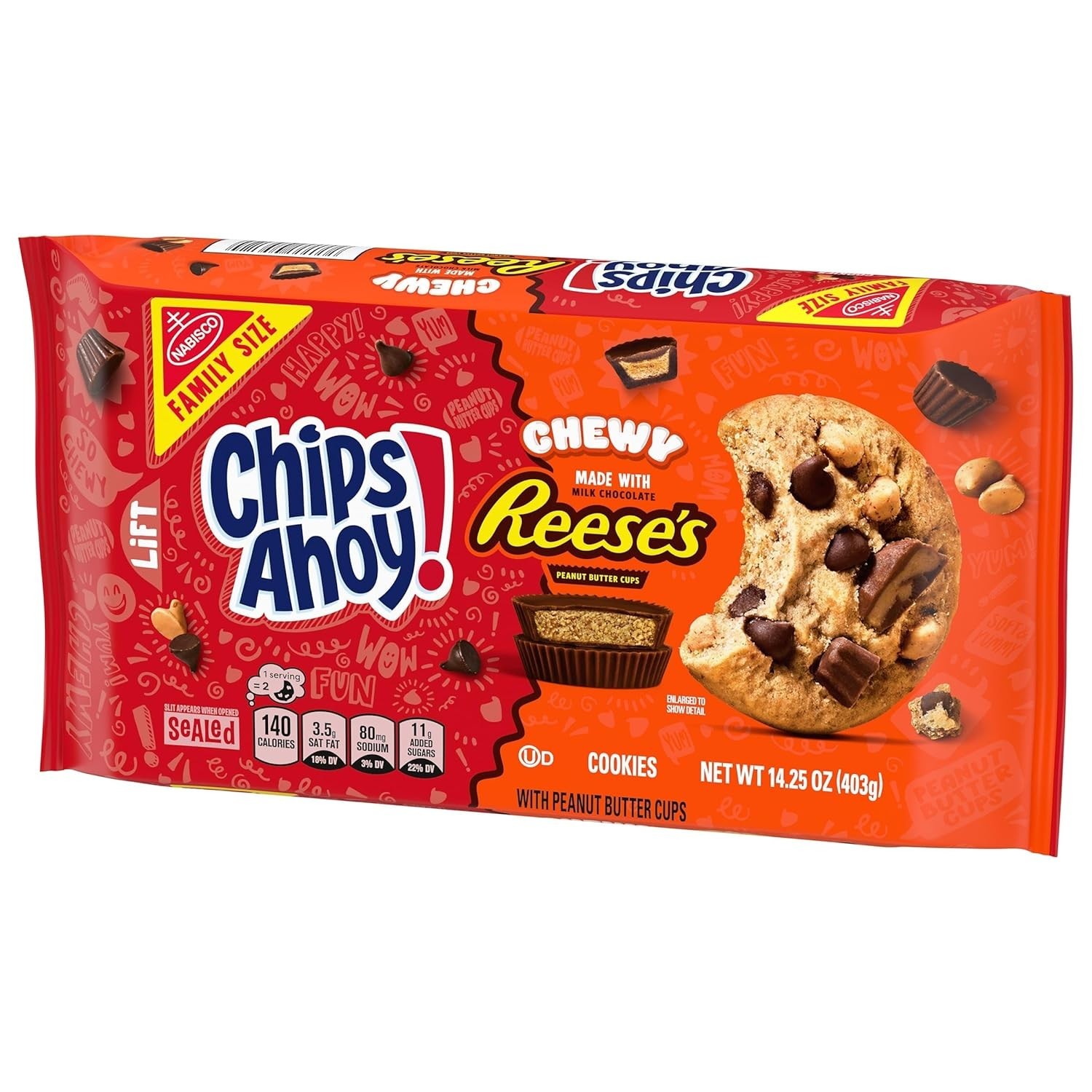 Family Size Chewy Chocolate Chip Cookies with Reese’s Cups – 14.25 oz Delight