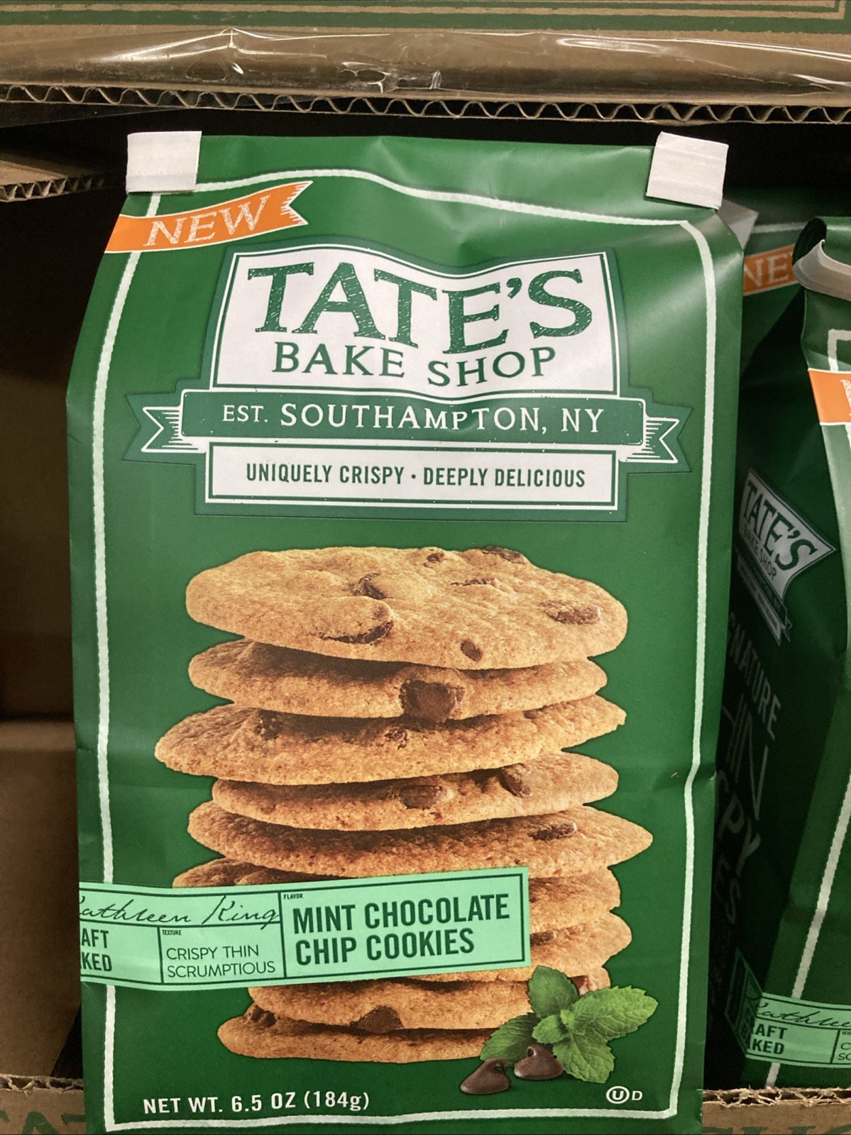 Tate’s Mint Chocolate Chip Cookies 6.5 oz Pack/Lot Of 3 Three BB 05/20/26