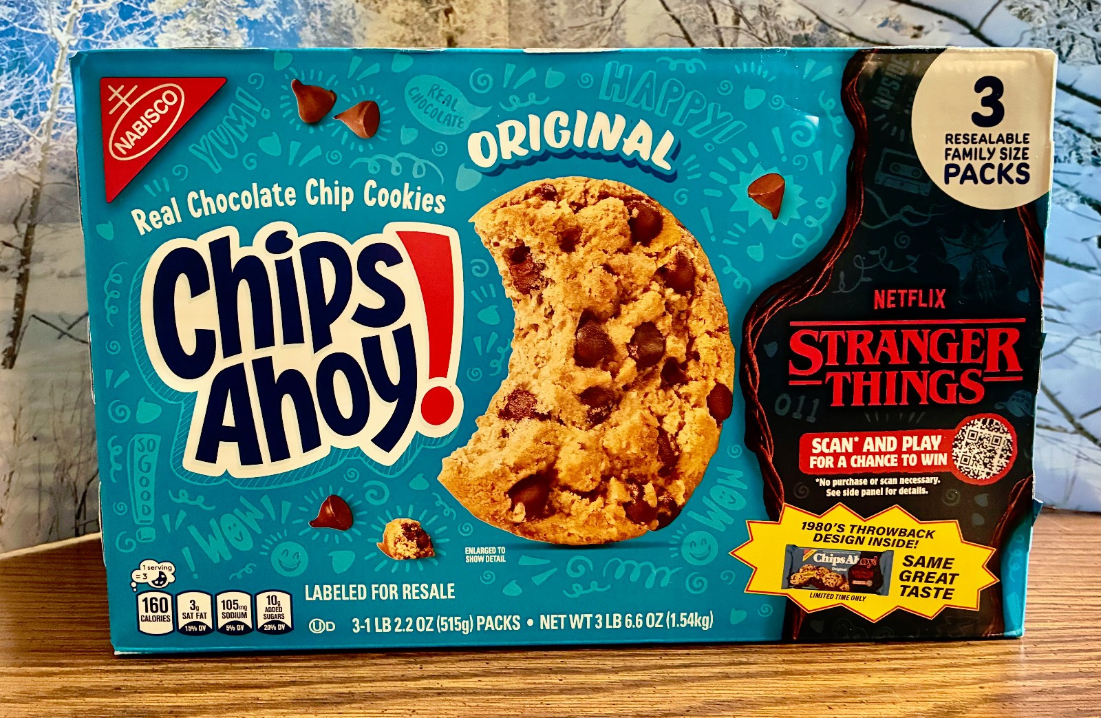 CHIPS AHOY Stranger Things 1980’s THROWBACK Cookies Lot 3 Family Size Packs