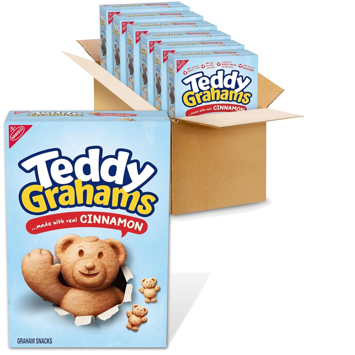 Teddy Grahams Cinnamon Snacks, Pack Of 6